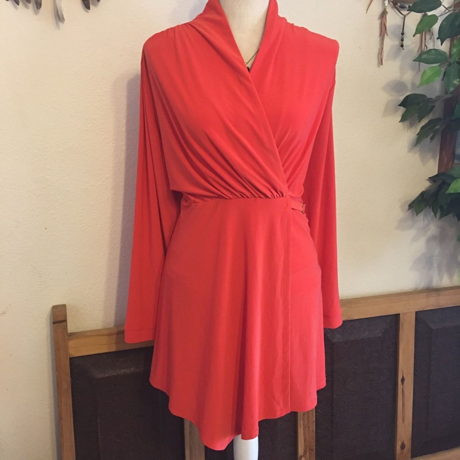 Designer CSC Studio coral wrap front Tunic Top dress NWT XL Size XL / US 12-14 / IT 48-50 - 1 Thumbnail