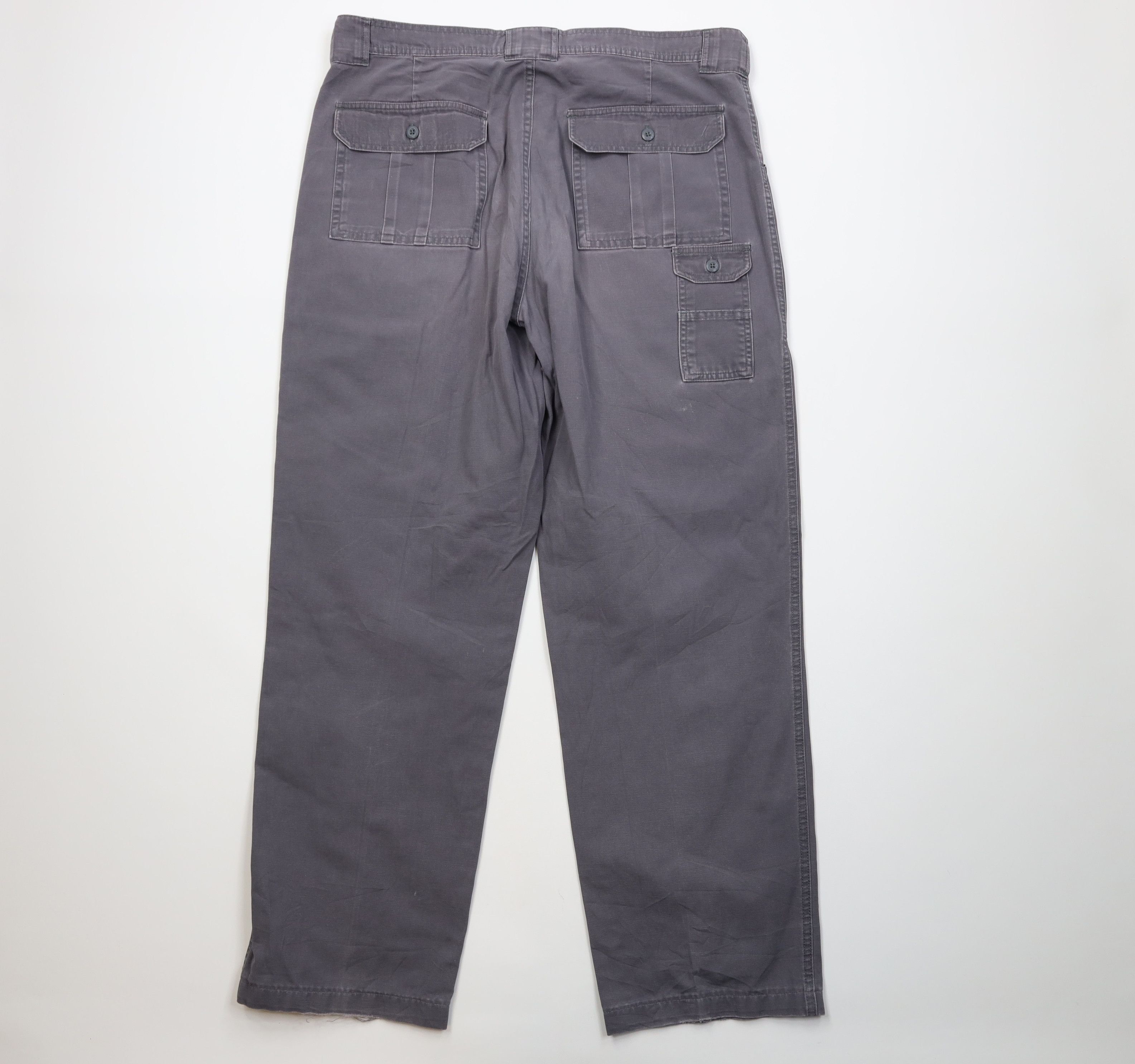 Cabelas Vintage Y2K Cabelas Canvas Wide Leg Cargo Pants Steel Blue Size US 38 / EU 54 - 12 Thumbnail