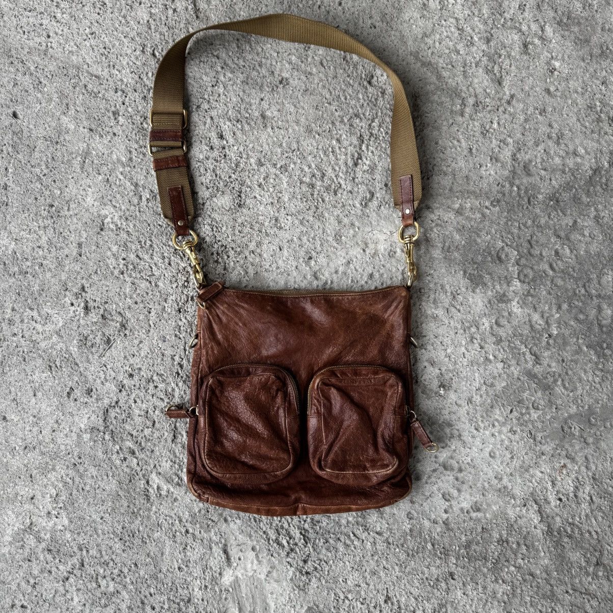 Miu Miu Miu Miu Distressed Leather Messenger/ Crossbody Shoulder Bag Size ONE SIZE - 1 Thumbnail
