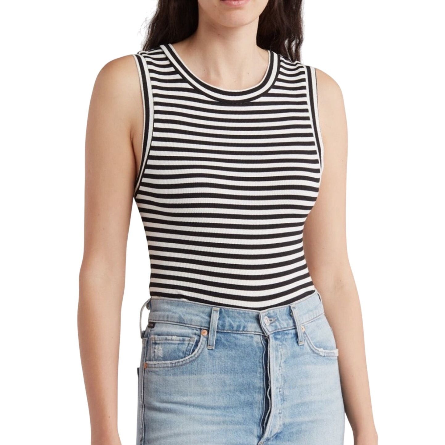 Other Elodie Women's Sleeveless Ribbed Black White Tank Top L NWT Size L / US 10 / IT 46 - 1 Thumbnail