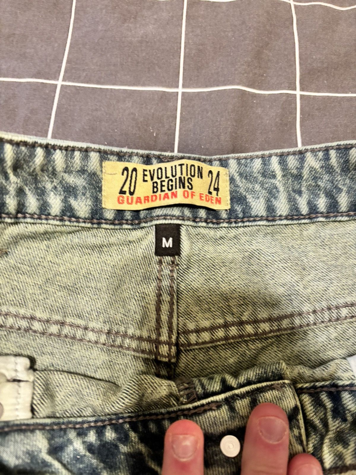 Other Evolution Begins Green Floral Embroidered Denim Size US 32 / EU 48 - 3 Thumbnail