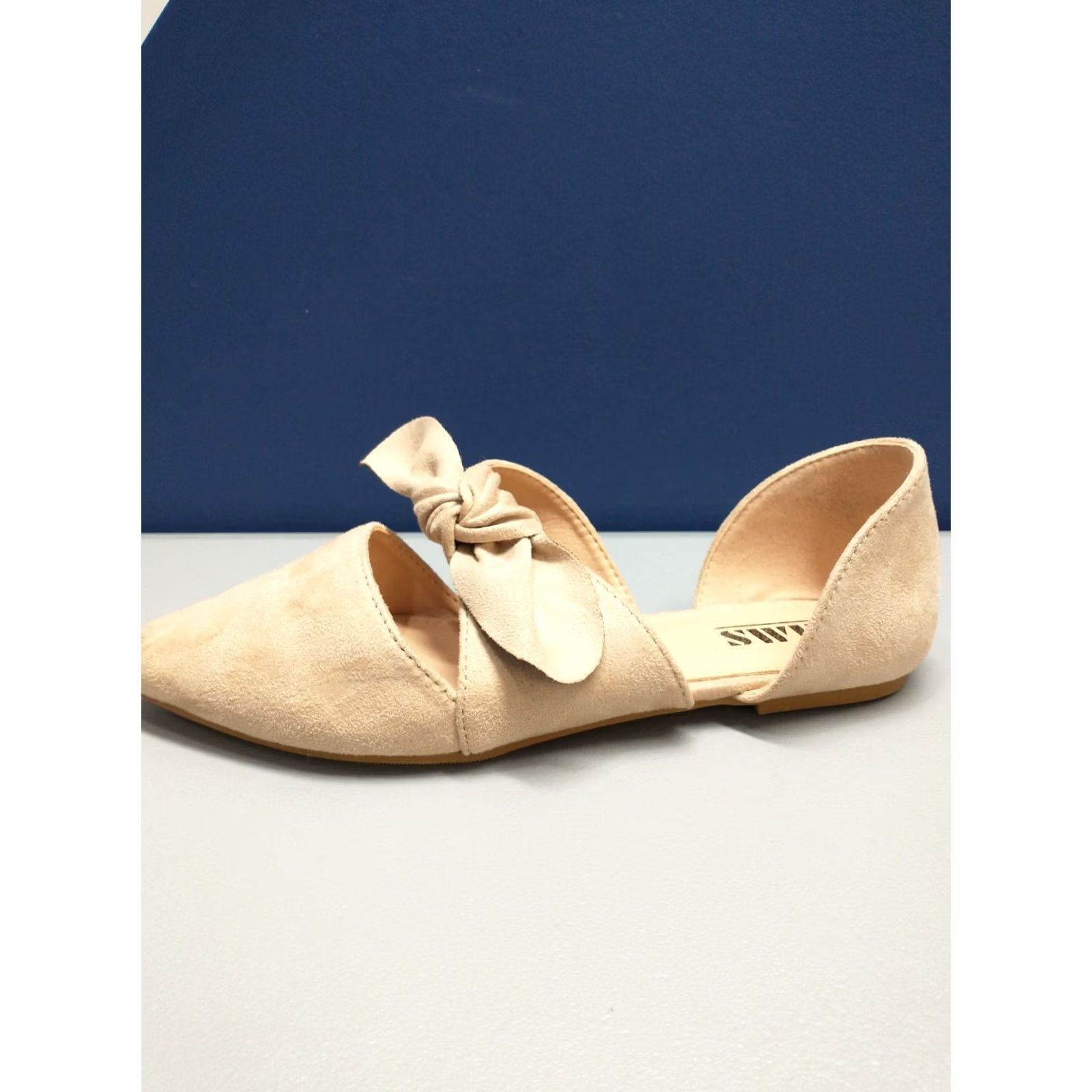 Vintage AMS Isabella 28 Bowknot Flats Womens Size 7.5 Tan Faux Suede Pointed Toe Slip On Women’s Flat Size US 8 / IT 38 - 6 Thumbnail