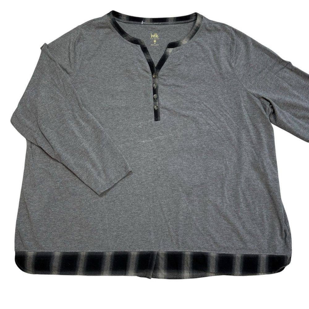 Other New Belle by Kim Gravel TripleLuxe Knit Flannel Trim Gray T Size XXL / US 16-18 / IT 52-54 - 5 Thumbnail
