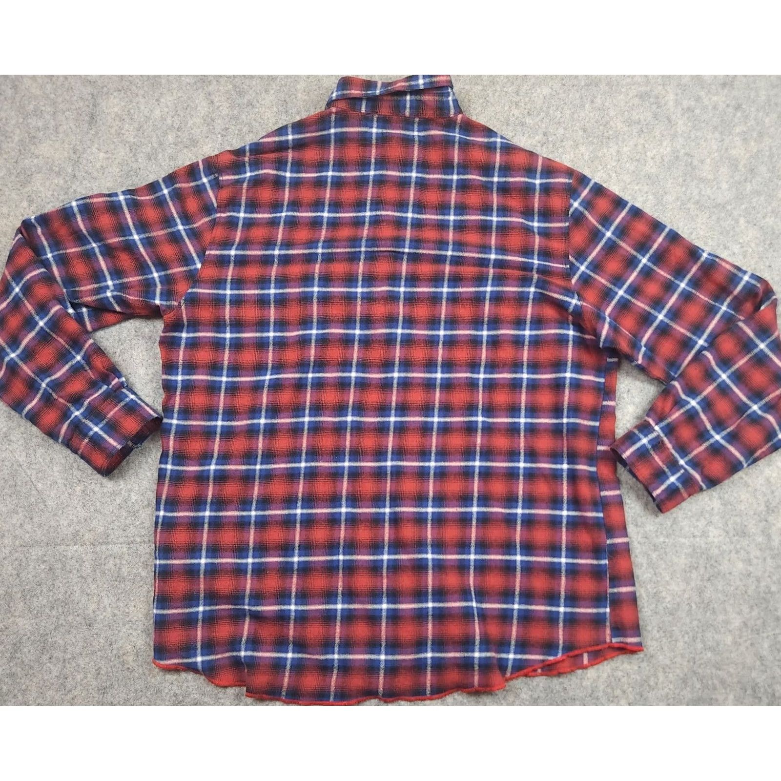 Carbon2Cobalt Carbon 2 Cobalt Shirt Mens XL Red Blue Plaid Long Sleeve Button Down Flannel Size US XL / EU 56 / 4 - 7 Thumbnail
