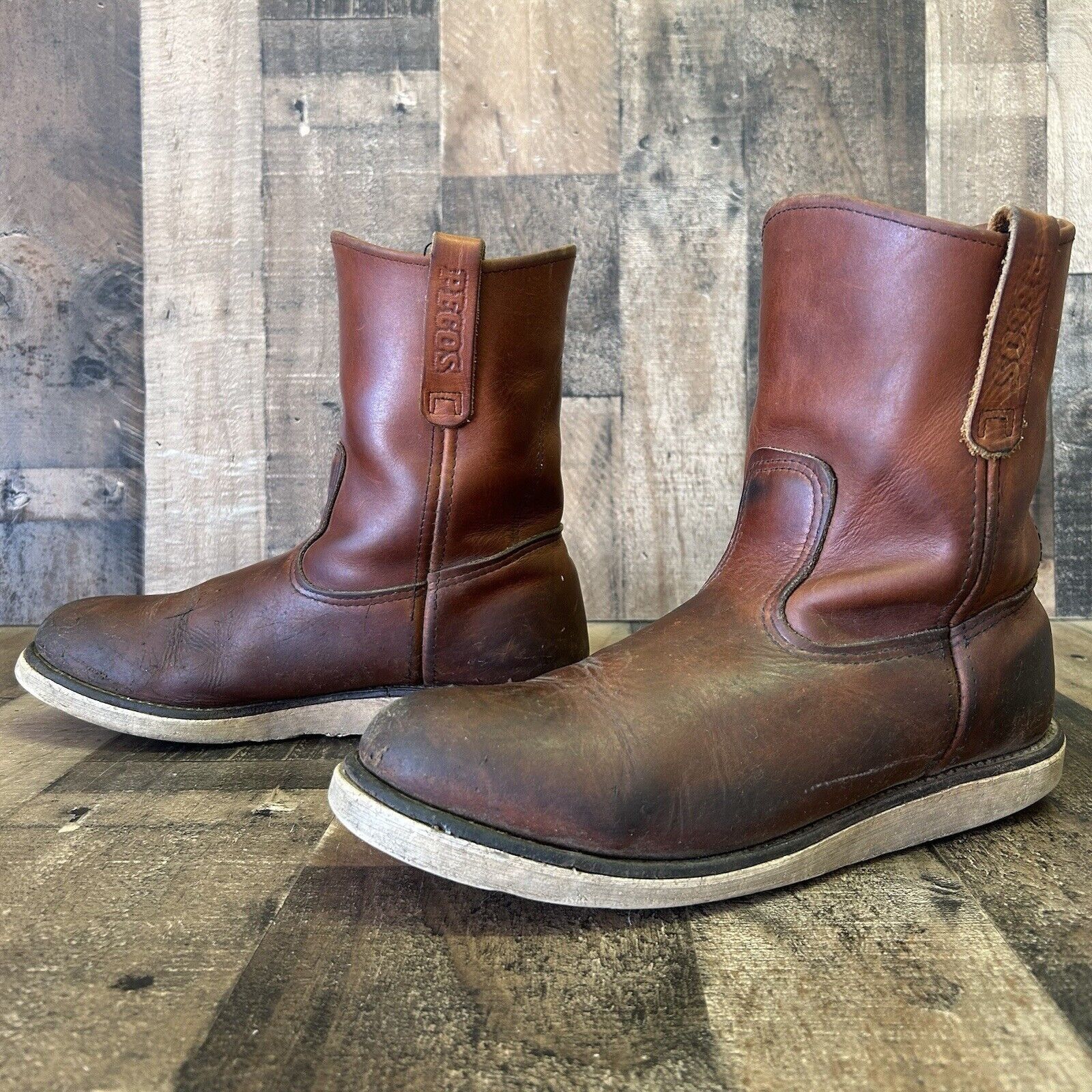 image of Red Wing 866 Pecos Pull On Work Boots Mens 9.5 D in Brown