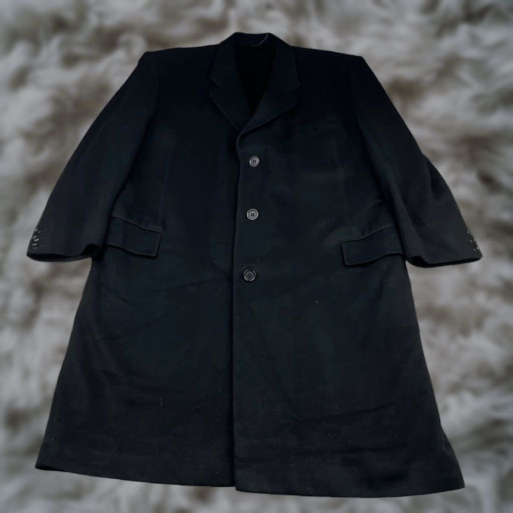Vintage Holland & Sherry Coat Trench Overcoat Men’s 48L US 58 EU Black Wool 3-Button Heavyweight Long Pockets Lined Collared Vintage No (adjusted) Size US M / EU 48-50 / 2 - 1 Thumbnail