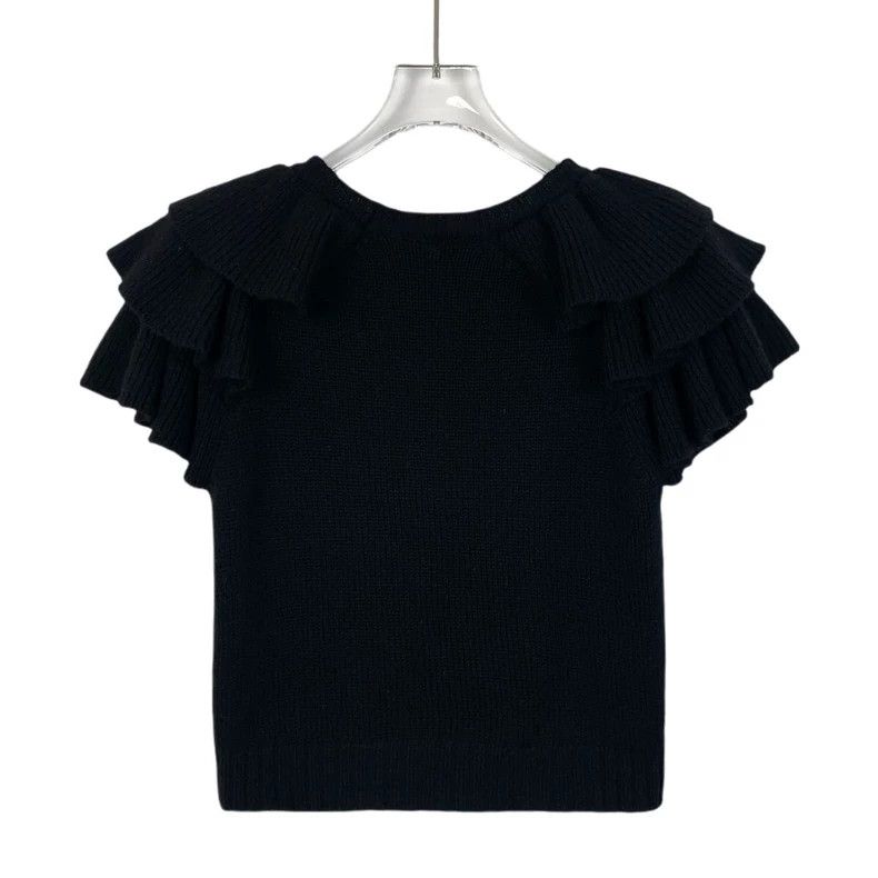 Dior Dior Size 34 23 black logo letter jacquard cashmere ruffle Size US XXS / EU 40 - 2 Thumbnail
