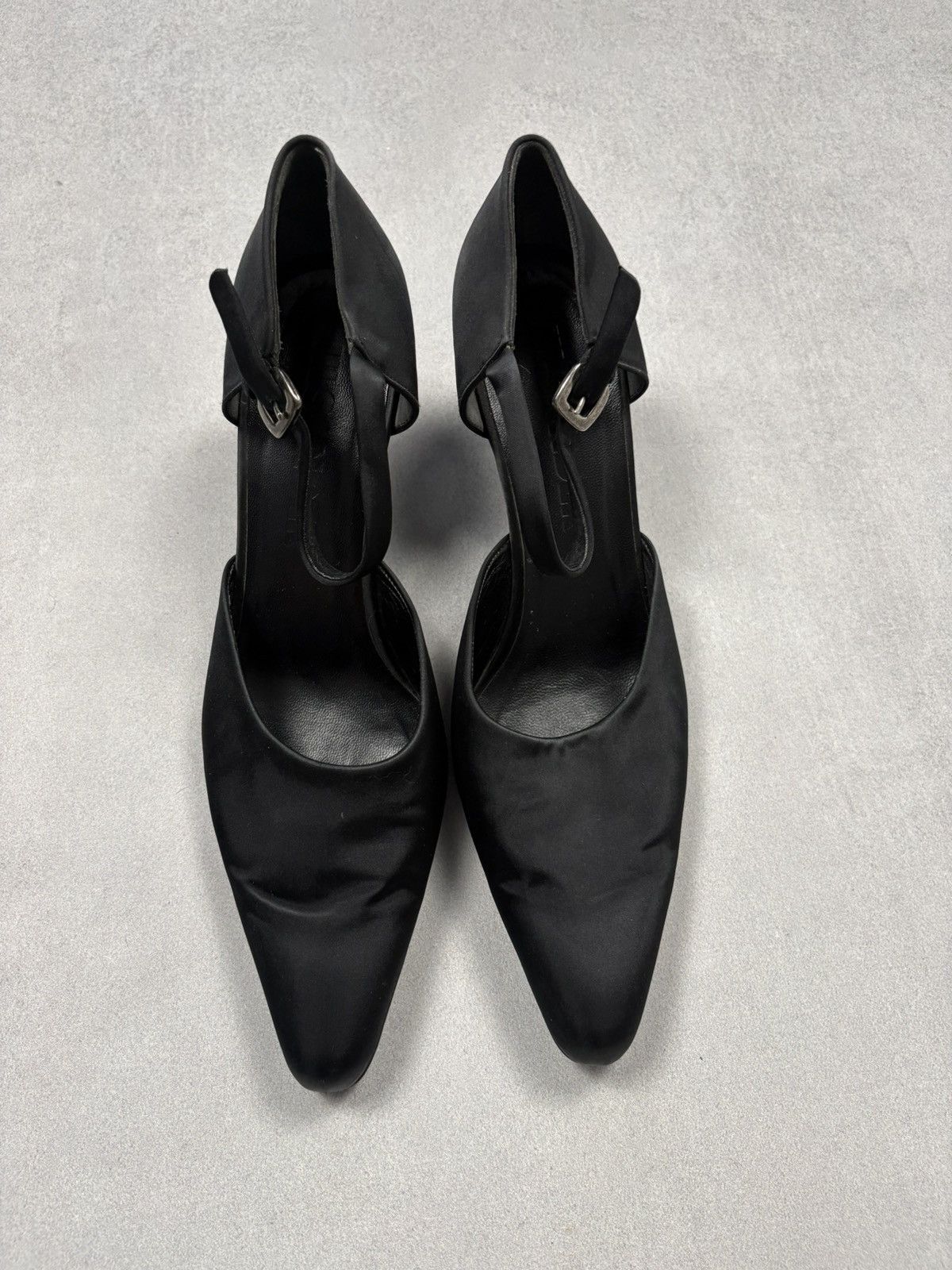 Jil Sander Jil Sander Archive Black Satin Square Toe Heels Ankle Strap Size US 9.5 / IT 39.5 - 3 Thumbnail