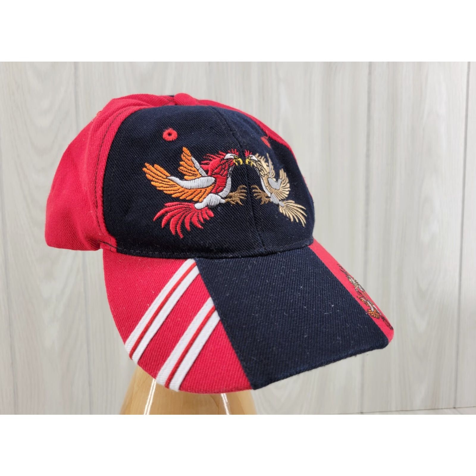 Vintage VINTAGE Roosters Chickens Cock Cartoon Baseball Hat Cap Lid Black Red MLB Strapback Men Adjustable Size Black Mens Hats Size ONE SIZE - 2 Thumbnail