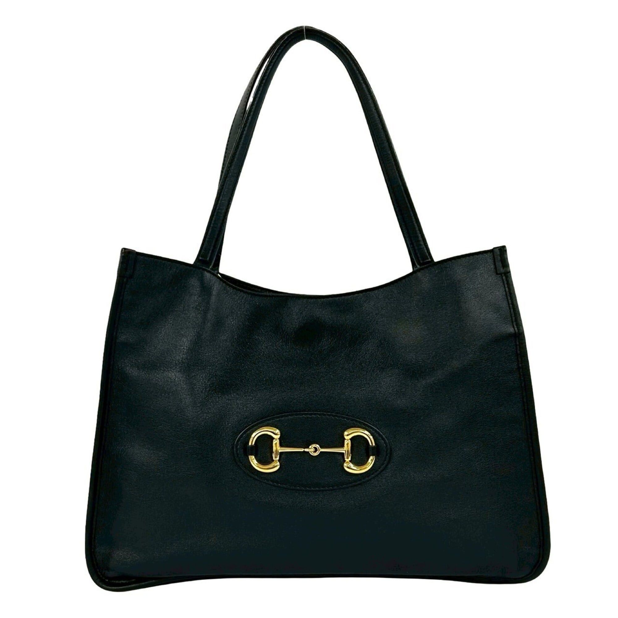 Gucci GUCCI Horsebit 1955 Hardware Leather Tote Bag Handbag Business Boston Black 73042 Size ONE SIZE - 1 Thumbnail
