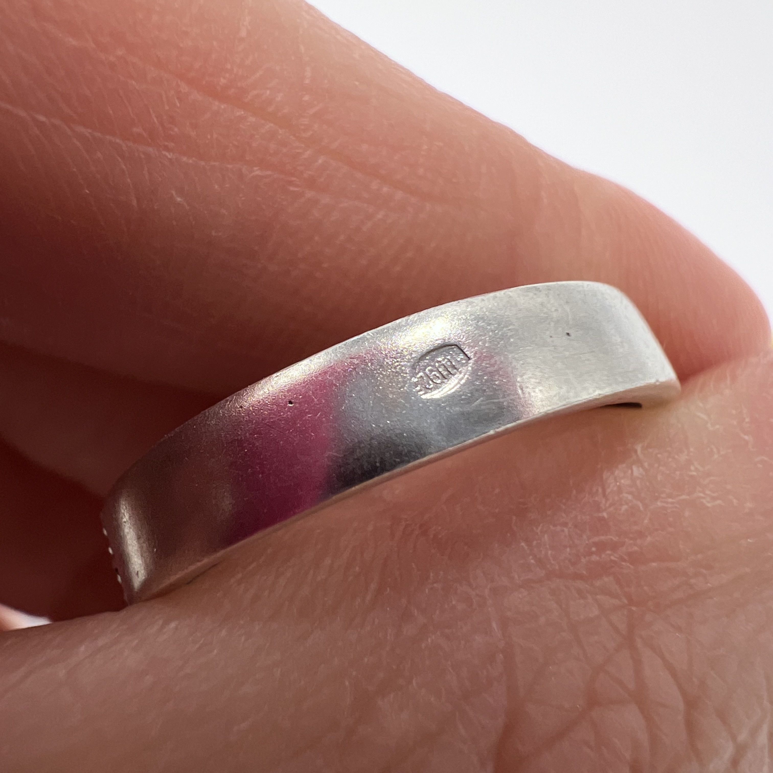 Sterling Silver Vintage USSR Ring Sterling Silver 925 Stone Jewelry 7US Size ONE SIZE - 6 Thumbnail