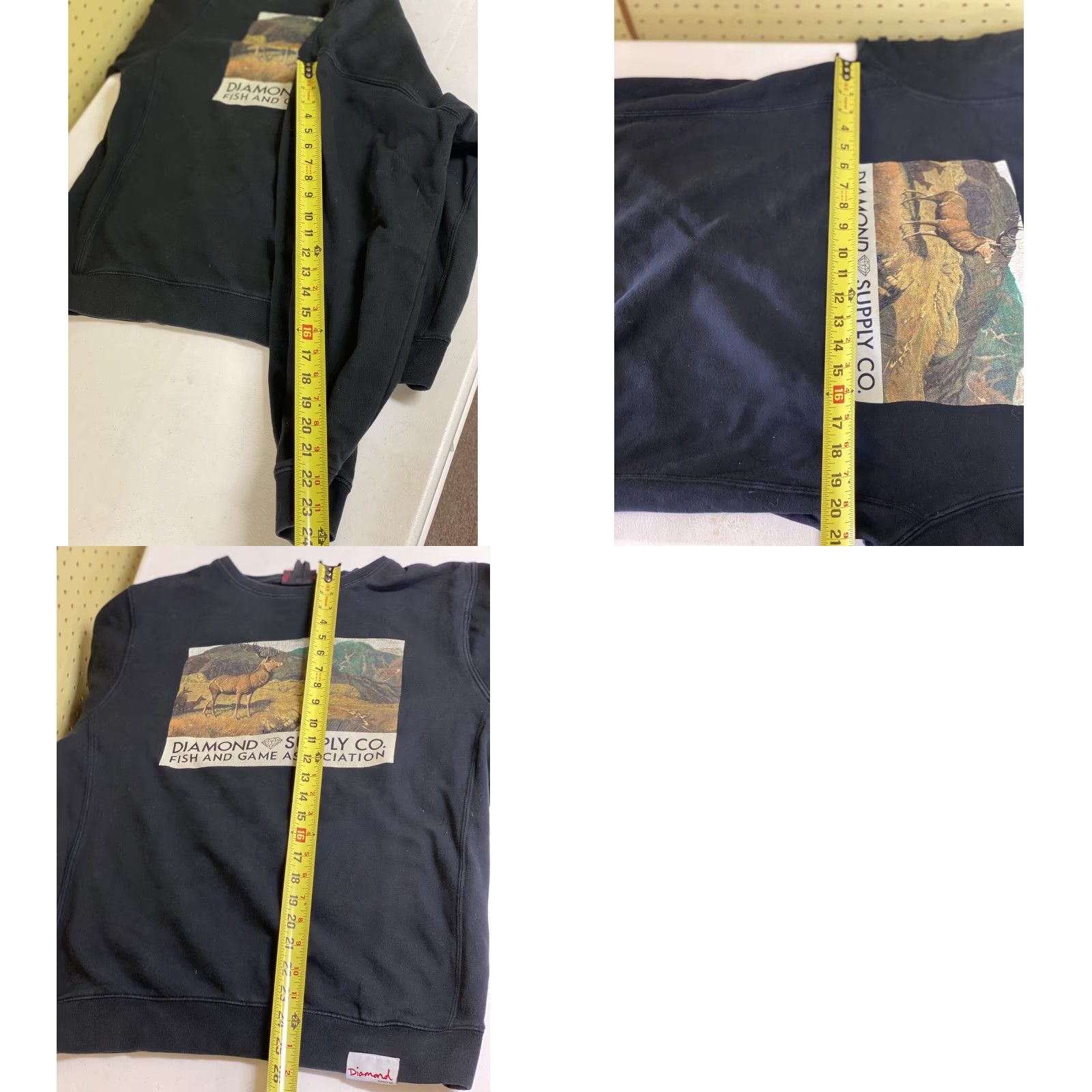 Diamond Supply Co. VINTAGE Diamond Supply Co. Mens Medium Black Long Sleeve Sweatshirt Crew Neck Cotton Blend Fish & Game Pullover M Mens Size US M / EU 48-50 / 2 - 8 Thumbnail