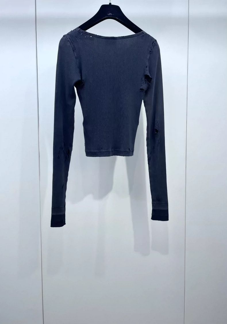 Balenciaga Balenciaga Popular Deep Smoky Gray Distressed Hole Slim Fi Size XS / US 0-2 / IT 36-38 - 2 Thumbnail