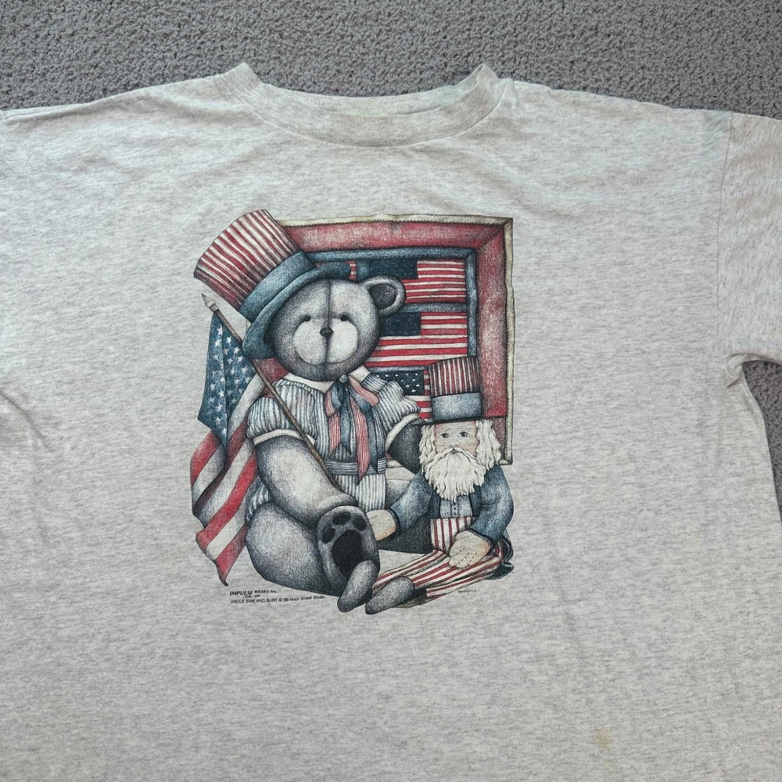 Other Vintage 90s T Shirt Teddy Bear Uncle Sam Made in USA Mens Size US M / EU 48-50 / 2 - 1 Thumbnail