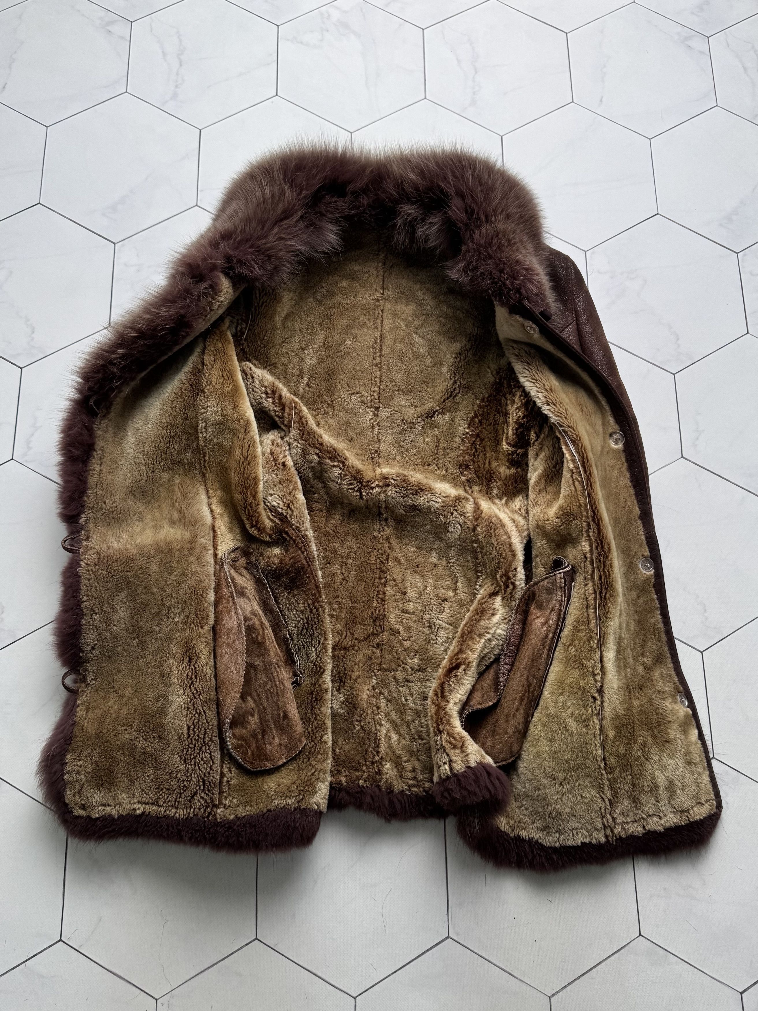 Vintage Vintage Real Sheepskin Coat With Real Fur (B250)D15E2 Size M / US 6-8 / IT 42-44 - 13 Thumbnail