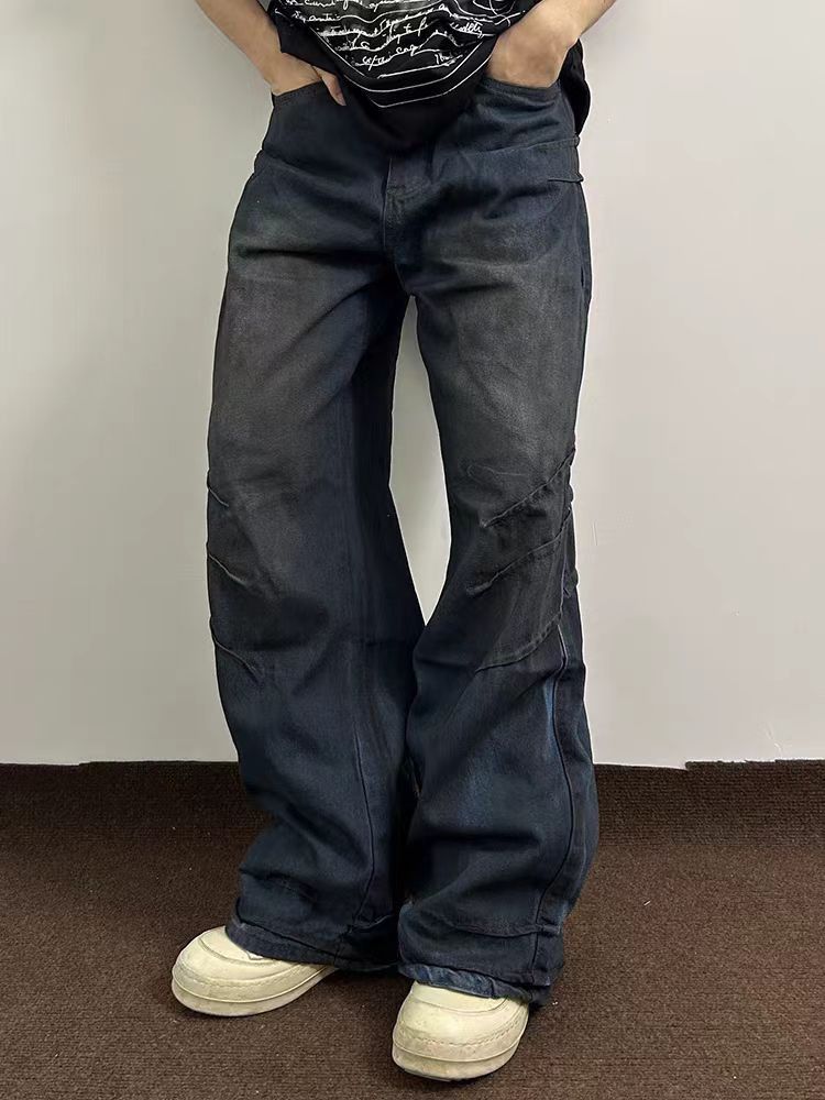 Street Wash Tie-Dye Deconstructed Vintage Jeans