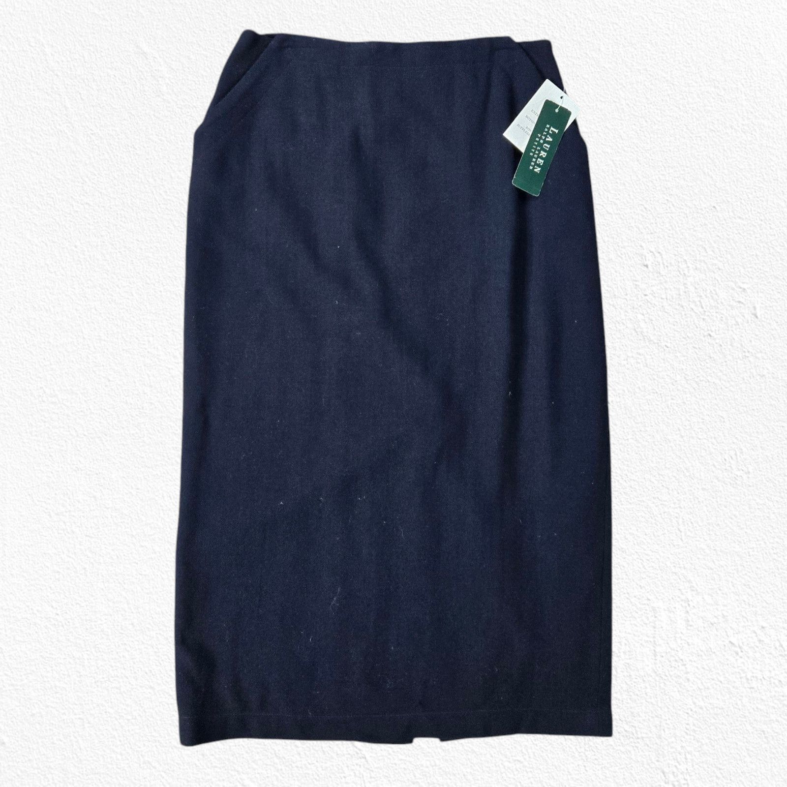 Vintage Lauren Ralph Lauren Navy Wool Skirt Size 12P