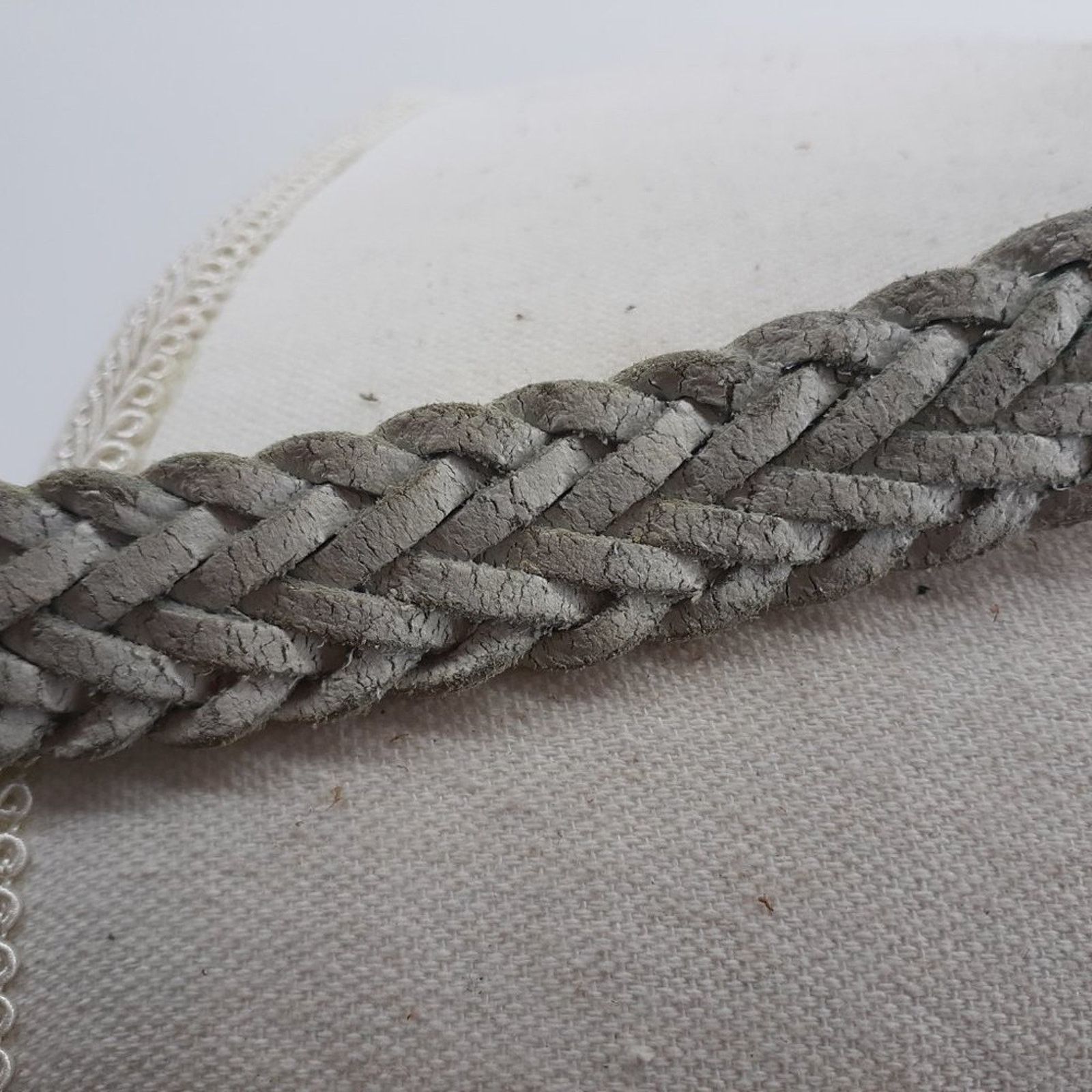 Other Vintage 80s White Genuine Leather Belt Women's Large Single Size ONE SIZE - 2 Thumbnail