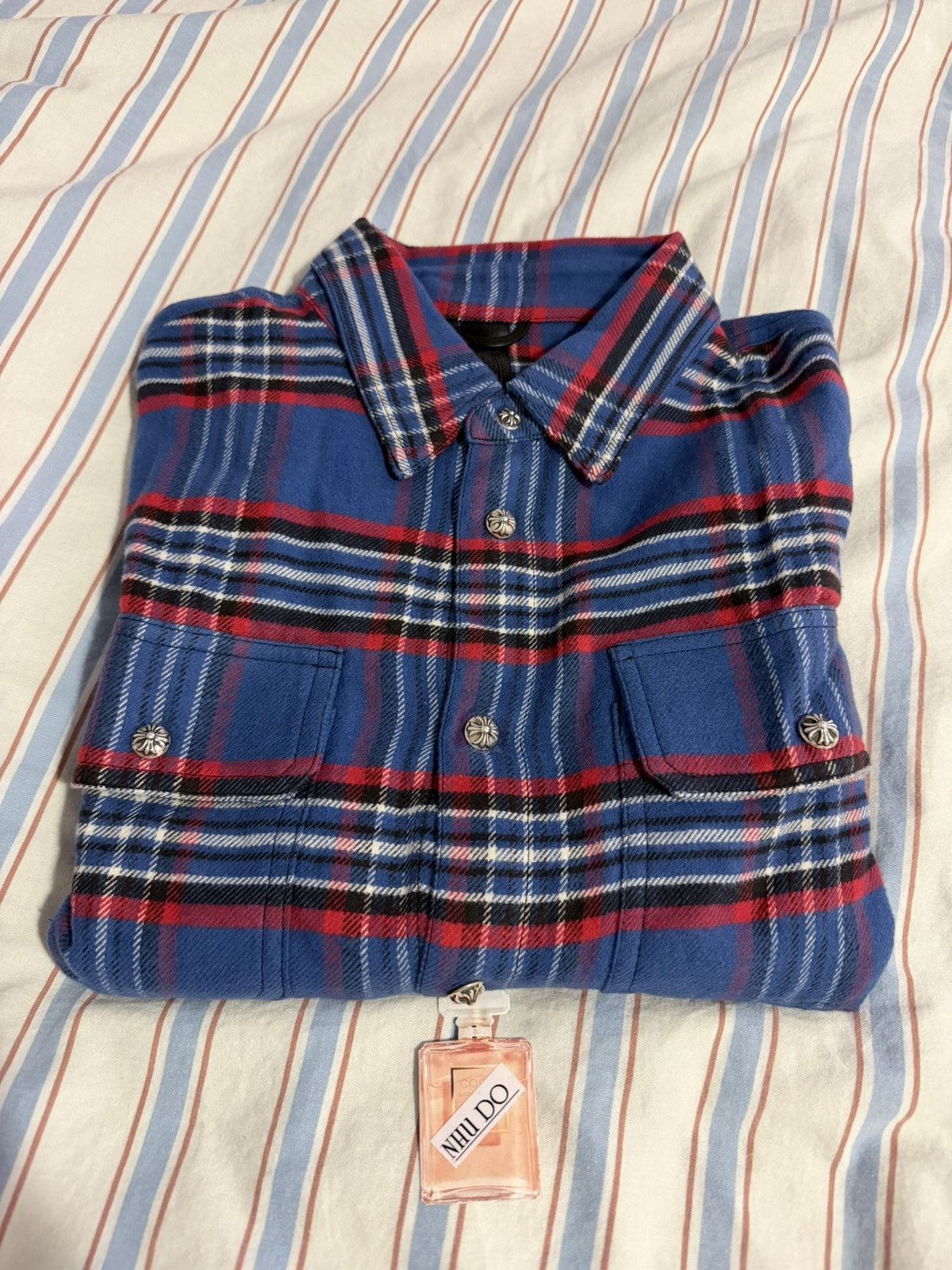 Chrome Hearts CH blue flannel - size Small - New Size US S / EU 44-46 / 1 - 1 Thumbnail