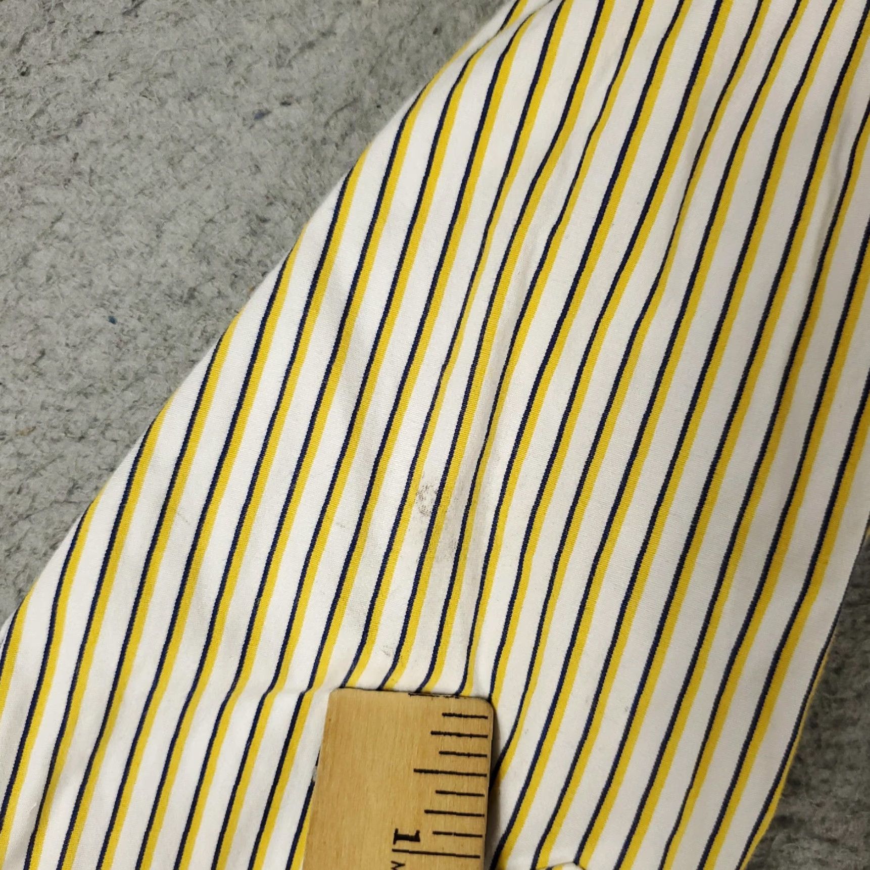 Ralph Lauren Ralph Lauren Polo Shirt Men's Large Yellow Navy Striped Oxford Classic Fit Long Sleeve Collared Cotton Size US L / EU 52-54 / 3 - 4 Thumbnail