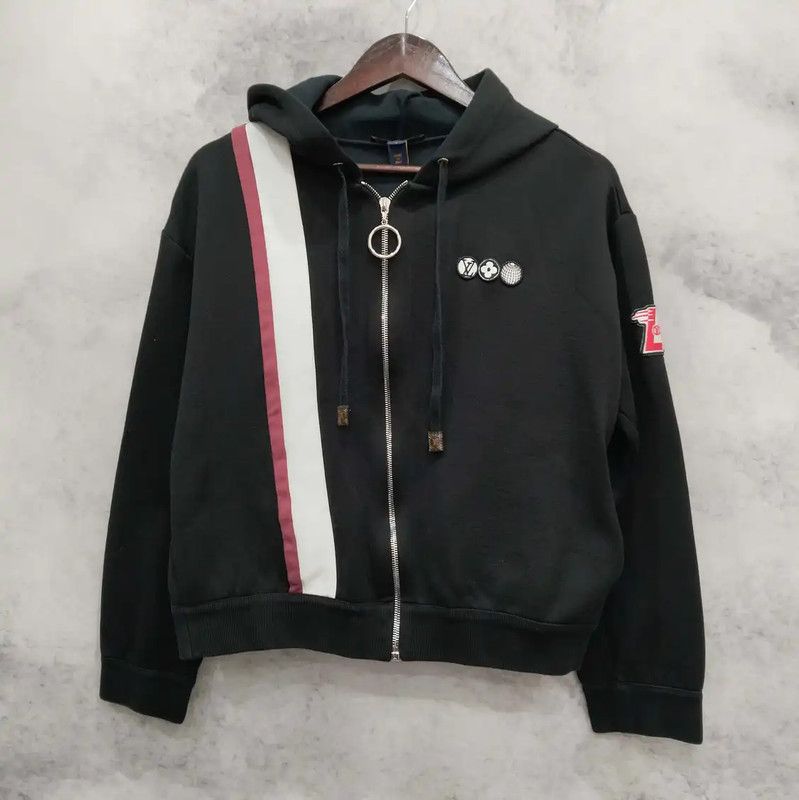 Louis Vuitton Louis Vuitton Black Cotton Long Sleeve Hoodie 0089 Size L / US 10 / IT 46 - 1 Thumbnail