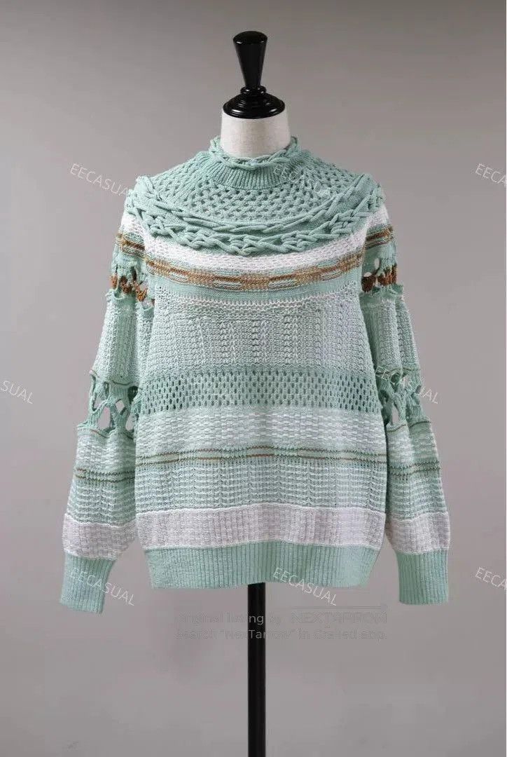 Other Mame Kurogouchi Mint Green Sweater Coat. Size S / US 4 / IT 40 - 2 Thumbnail