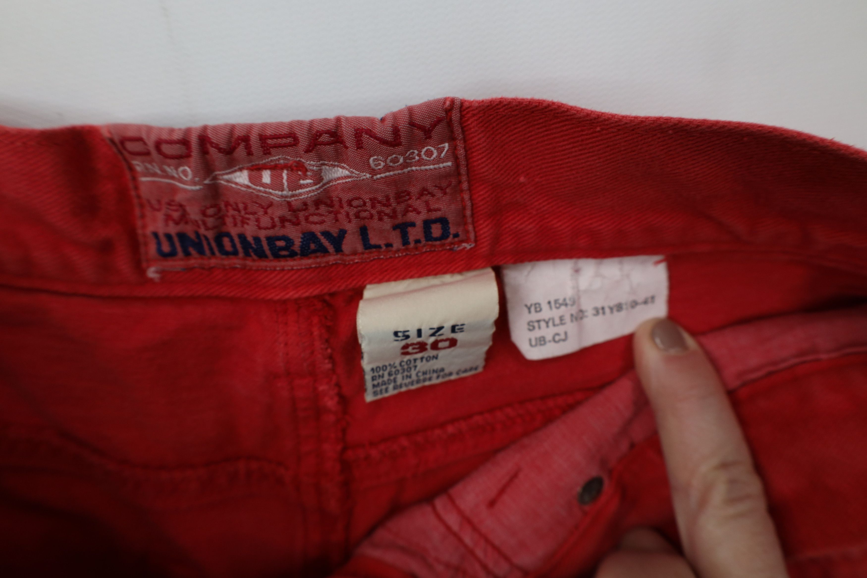 UNIONBAY Vintage 90s Unionbay Surfing Baggy Fit Denim Jean Shorts Red Size US 30 / EU 46 - 9 Thumbnail
