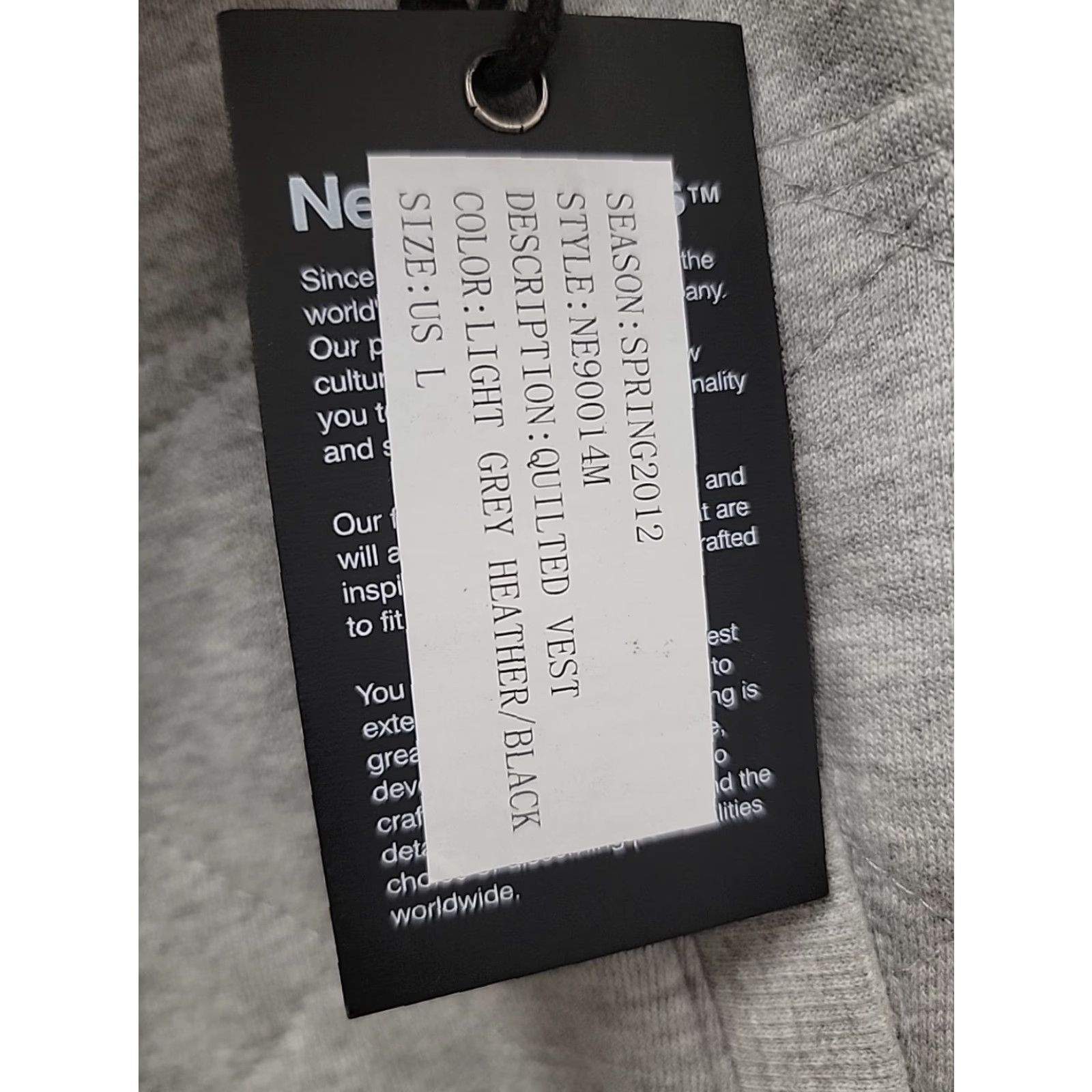 New Era VINTAGE New Era Gray Quilted Vest Mens L Full Zip Size US L / EU 52-54 / 3 - 5 Thumbnail