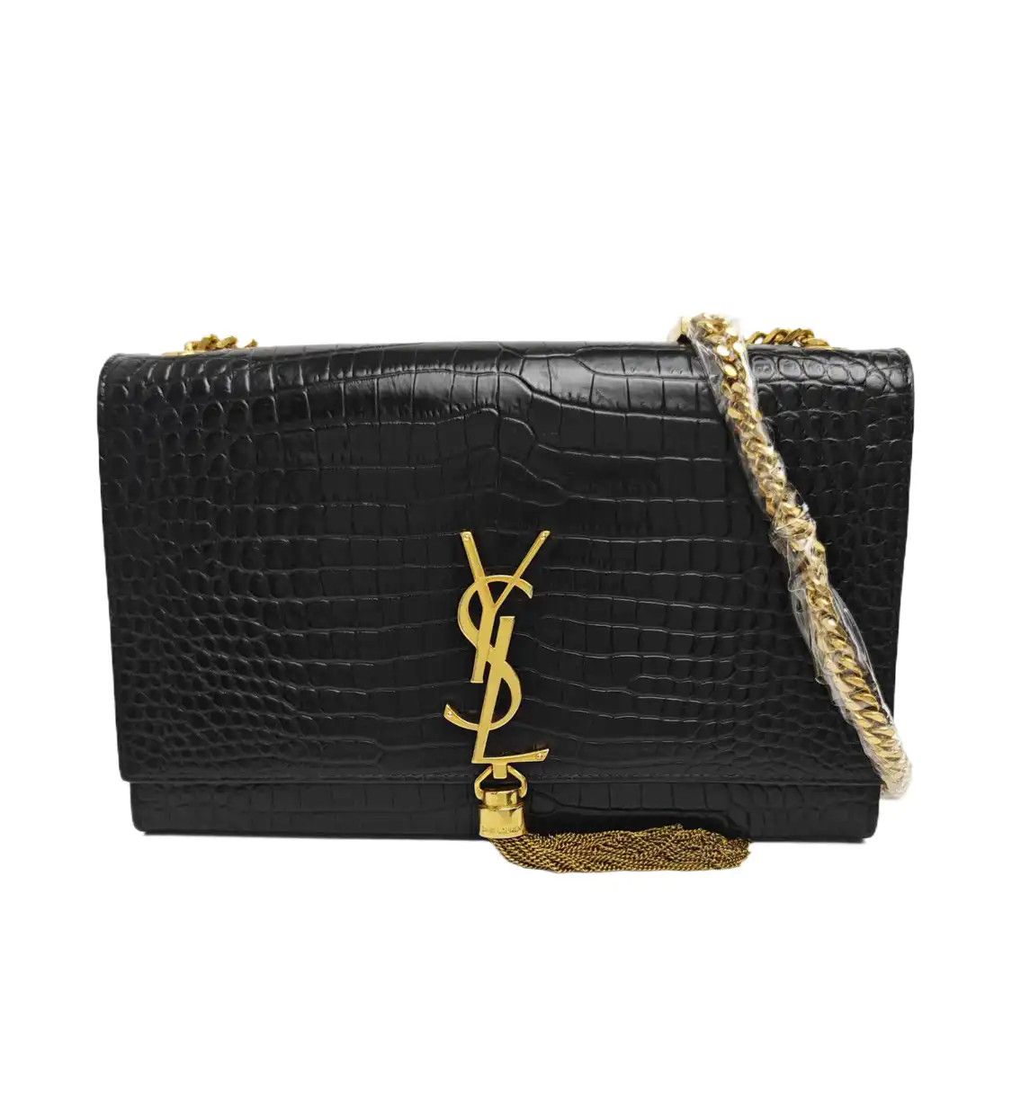 Saint Laurent Paris Saint Laurent Paris YSL KATE Medium black cowhide leather fringe embossed flap b Size ONE SIZE - 1 Thumbnail