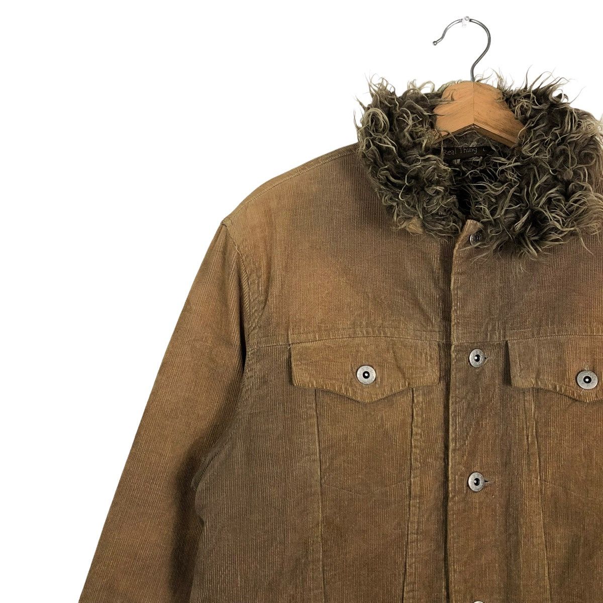Japanese Brand 🔥90’s Real Things Corduroy Trucker Jacket Mink Fur Lining Size US L / EU 52-54 / 3 - 5 Thumbnail