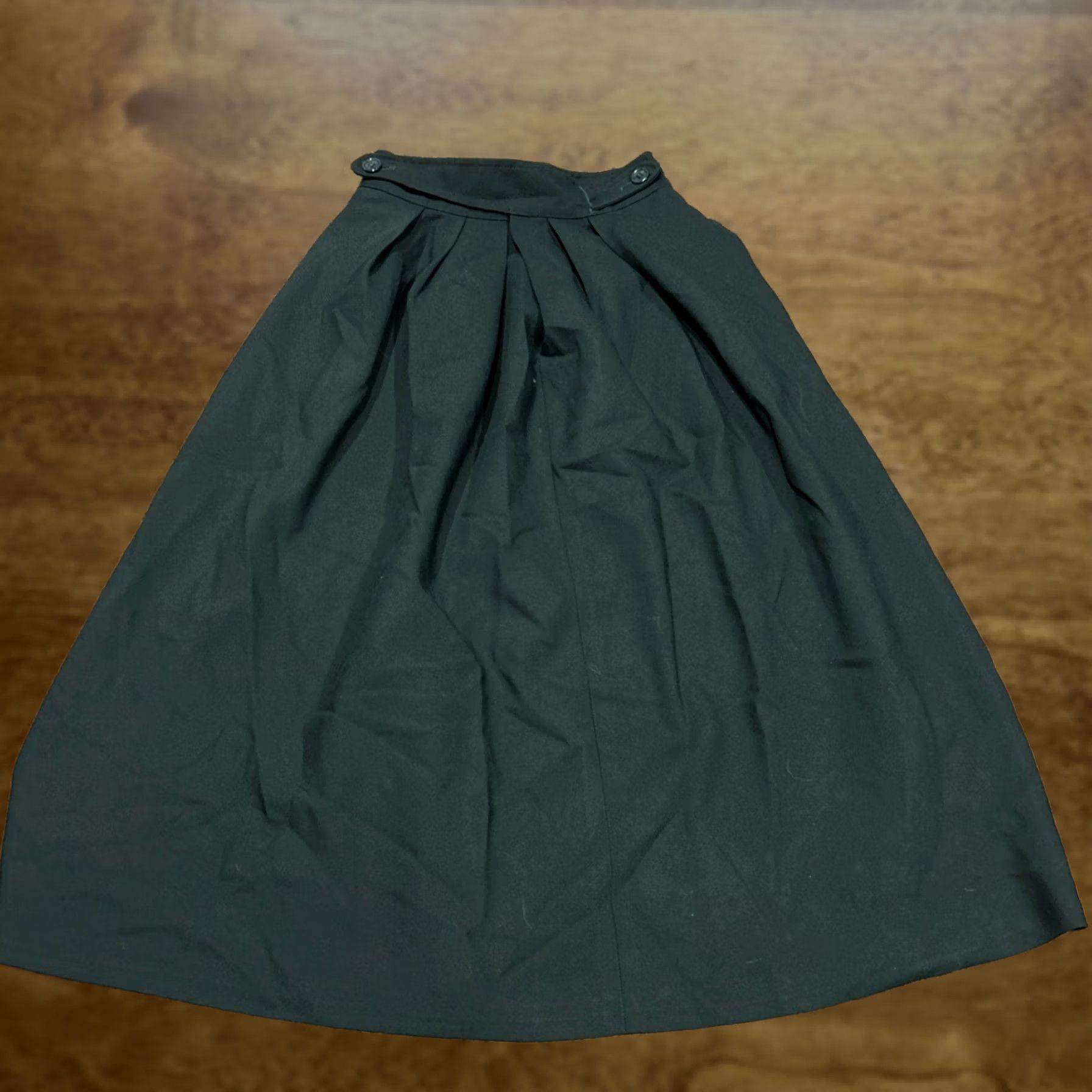 Vintage VINTAGE Bobbie Brooks Skirt Women A-Line Long Green 7 Juniors Polyester Wool Blend Button Waist 24” Length 30” B29 Size 28" / US 6 / IT 42 - 1 Thumbnail