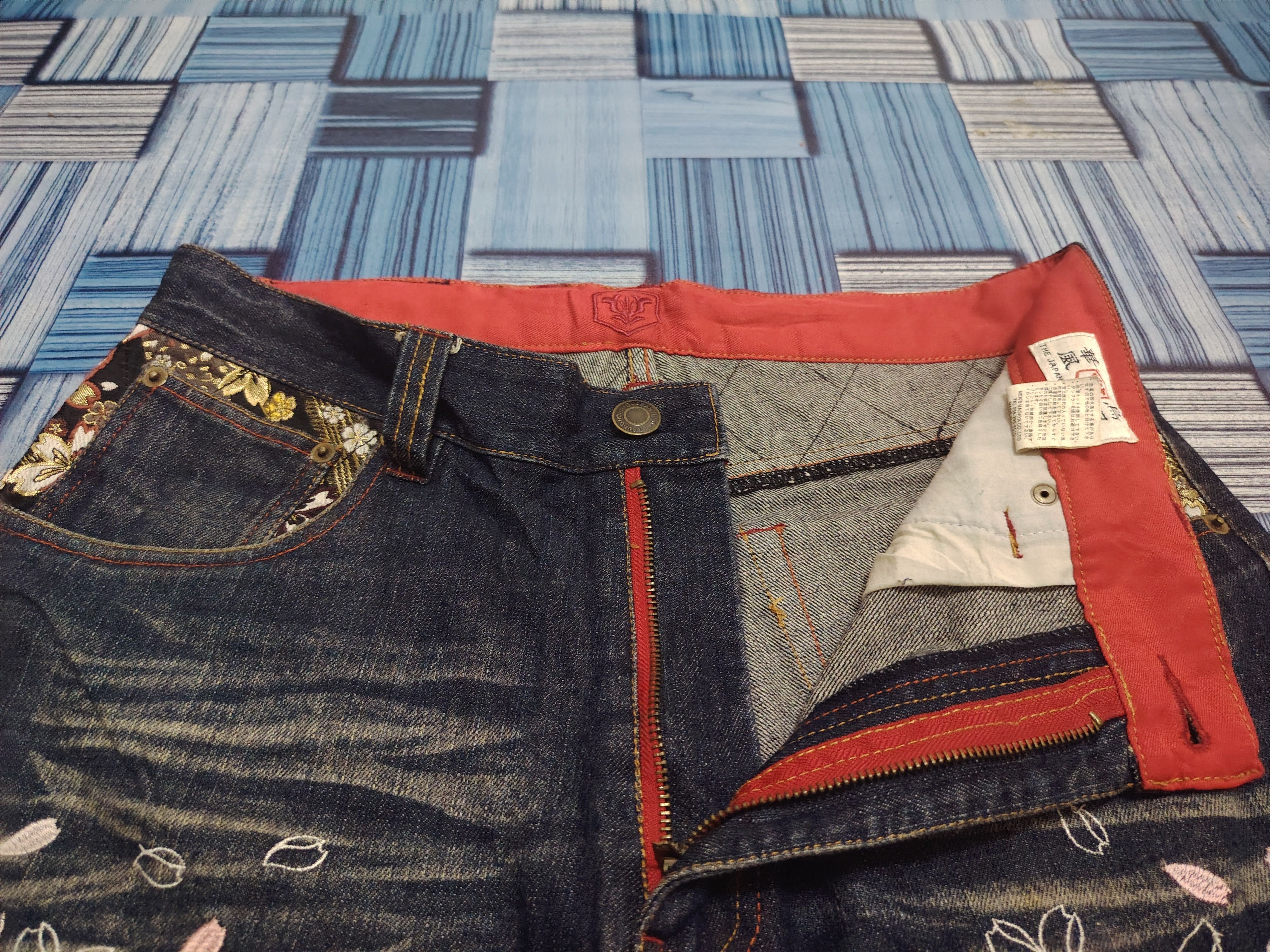 Karakuri Tamashii The Japanese Tradition Karakuri Style Embroidered Jeans Size US 32 / EU 48 - 10 Thumbnail