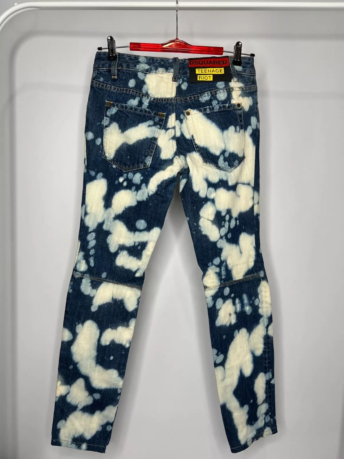 Dsquared2 DSQUARED2 Women's Jeans Blue Tie Dye Distressed Denim Pants Size 30" / US 8 / IT 44 - 2 Thumbnail