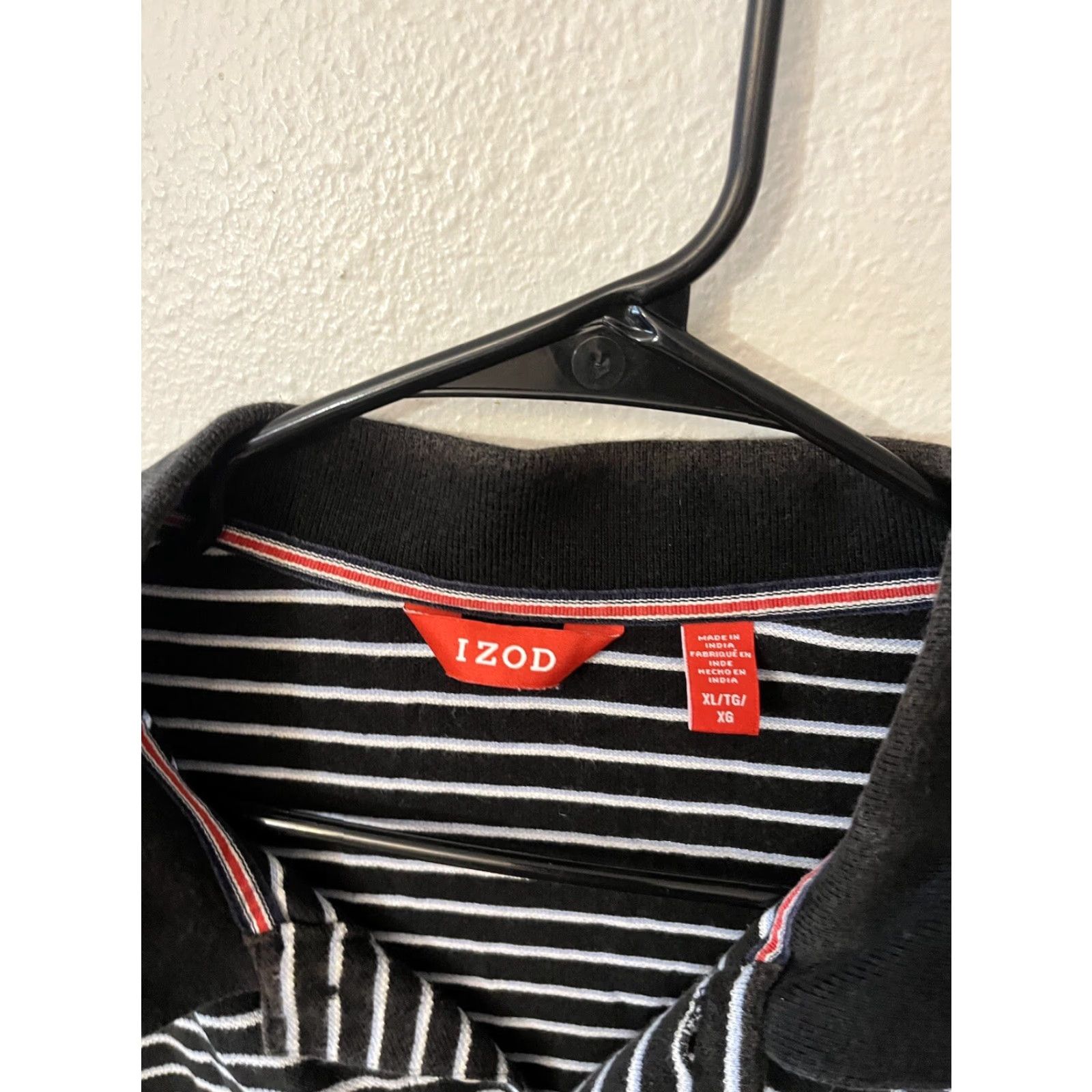 Izod VINTAGE Izod Polo Shirt Mens XL Black Striped Cotton Golf Polo XL Black Mens Size XL Striped Pattern Vintage Golf Shirt Size US XL / EU 56 / 4 - 2 Thumbnail