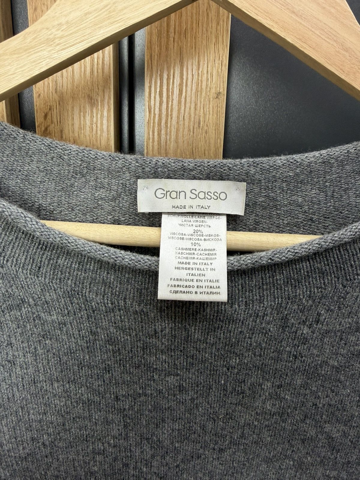 Gran Sasso Gran Sasso Womens Wool Knit Sweater Grey Size 48 Size XL / US 12-14 / IT 48-50 - 5 Thumbnail