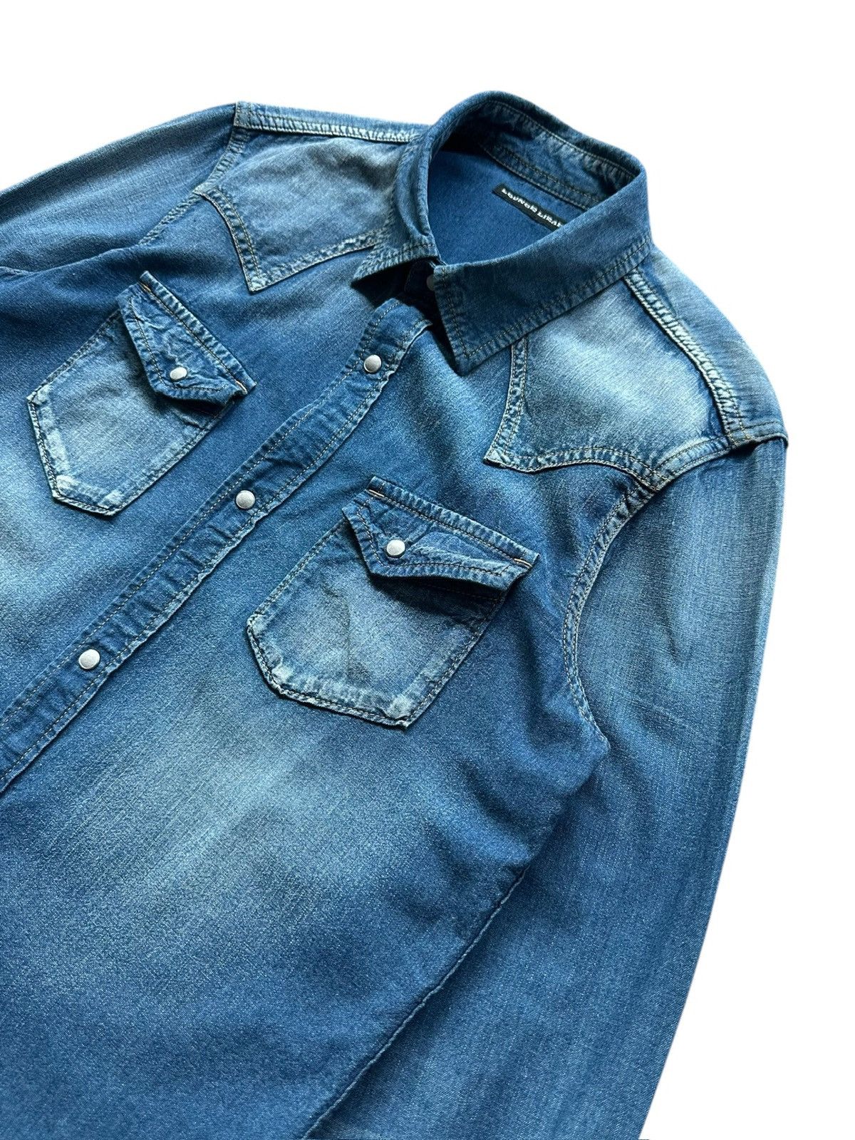 Hysteric Glamour 2000's Lounge Lizard stonewashed denim shirt Size US M / EU 48-50 / 2 - 5 Thumbnail