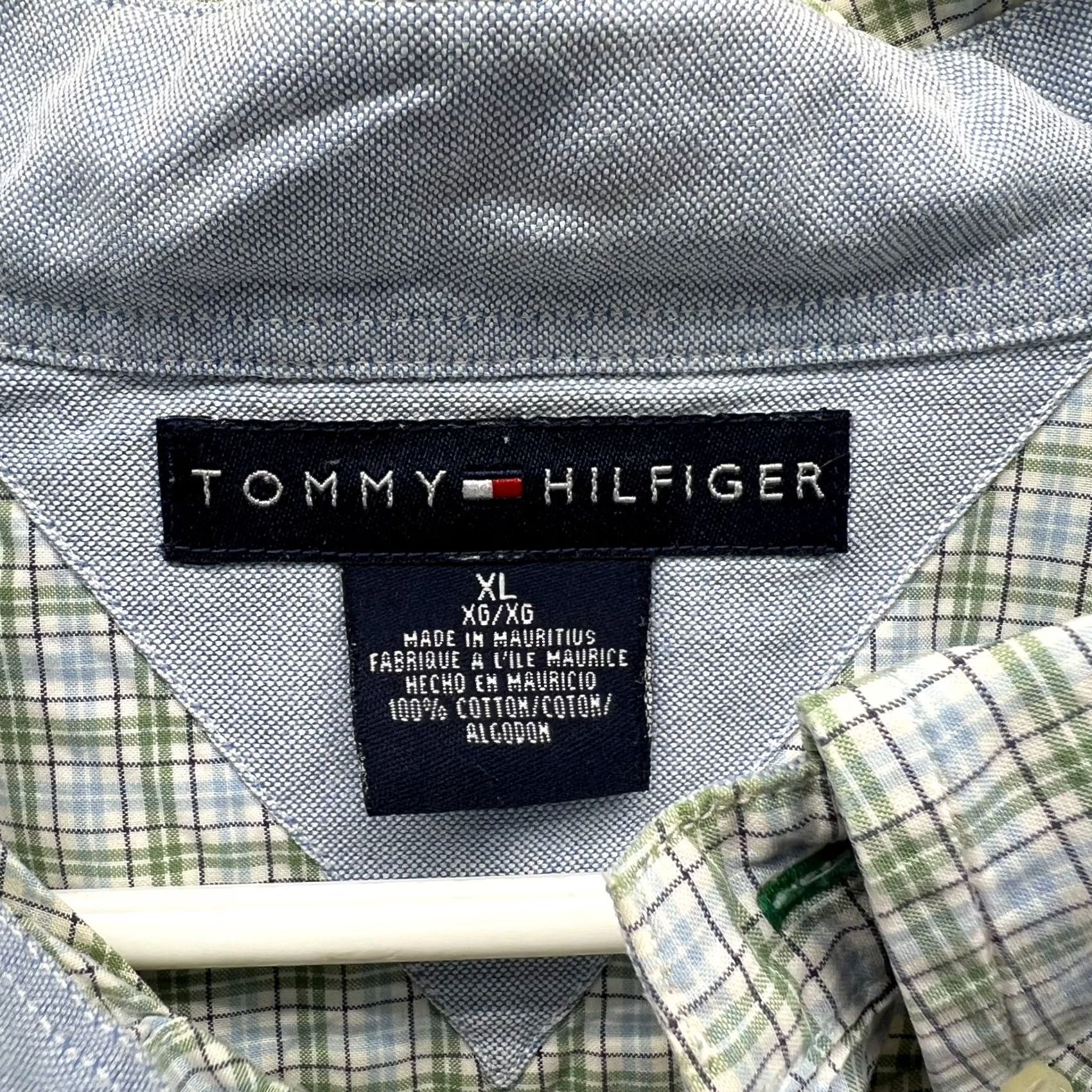 Tommy Hilfiger VINTAGE Tommy Hilfiger Shirt Mens XL Green Blue Plaid Button-Down Short Sleeve 90s Size US XL / EU 56 / 4 - 3 Thumbnail