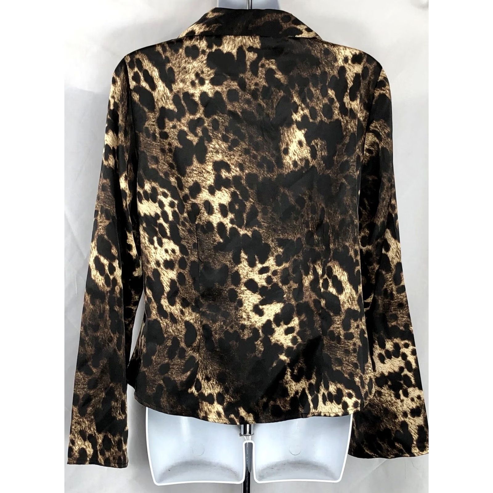 Vintage VINTAGE Giorgio Fiorlini Satin top S leopard cheetah flare long sleeve whimsigoth Glam grunge 90s Womens Size S / US 4 / IT 40 - 3 Thumbnail