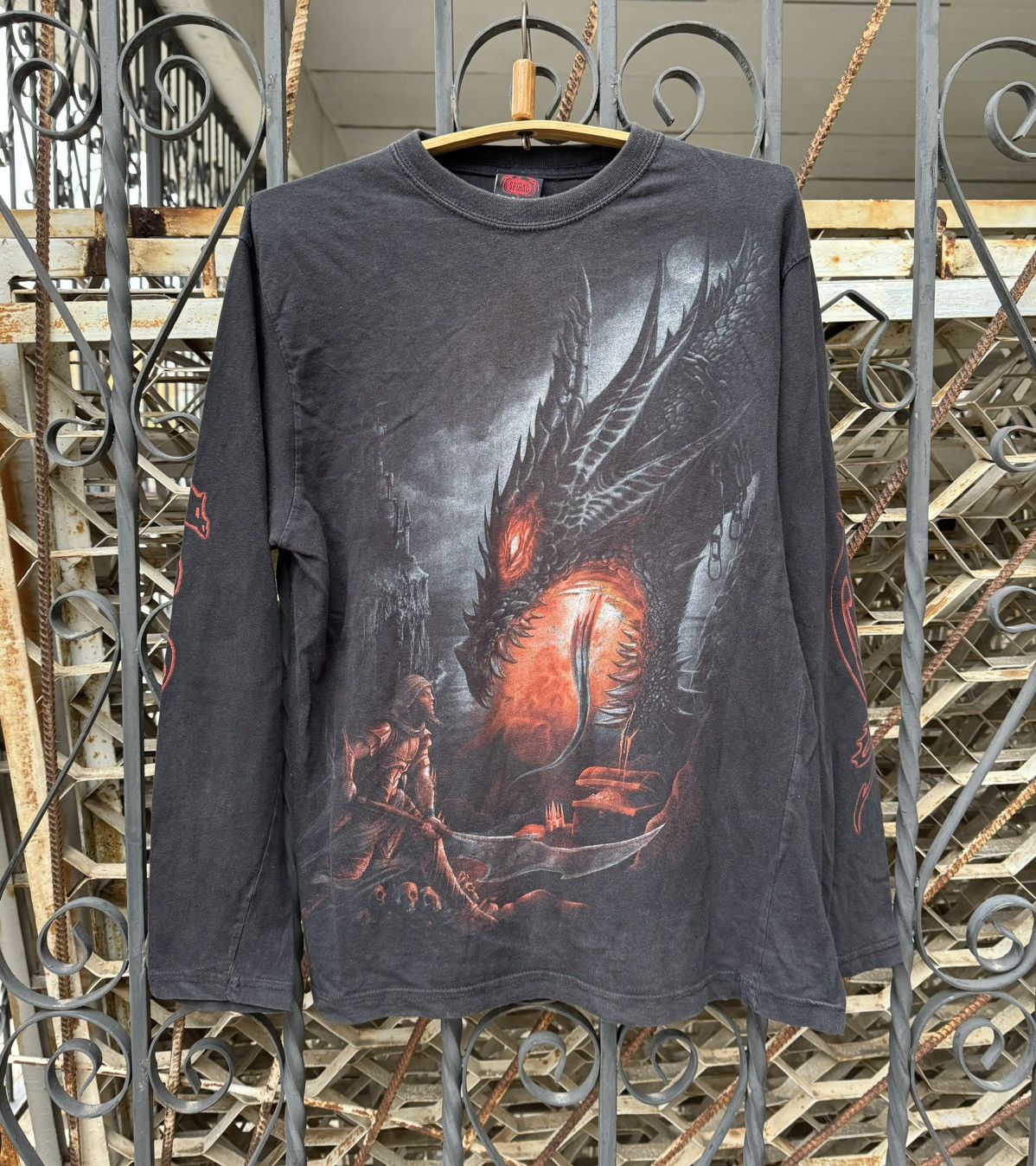 Affliction Vintage Graphic Design Crazy Dragon Long Sleeve Y2K Shirt Size US L / EU 52-54 / 3 - 1 Thumbnail