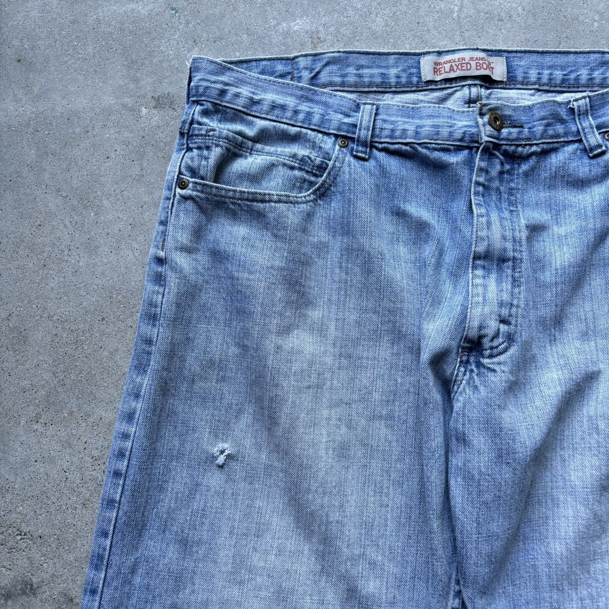 Vintage × Wrangler vintage Y2K WRANGLER BOOTCUT Baggy Distressed Wide Leg jeans Size US 38 / EU 54 - 9 Thumbnail