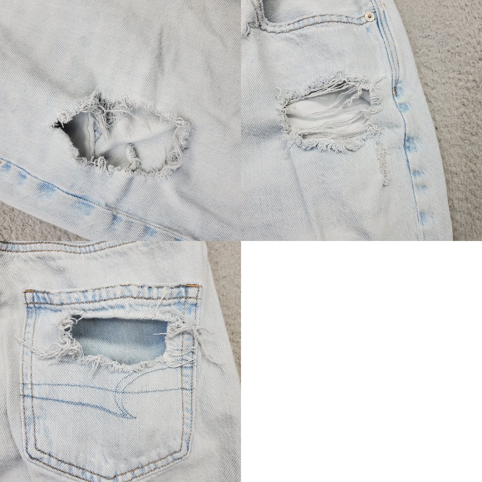 American Eagle Outfitters American Eagle Outfitters Boyfriend Jeans Women Size 8 Blue Distressed Frayed Hem Denim Distressed, Button Closure Size 30" / US 8 / IT 44 - 8 Thumbnail