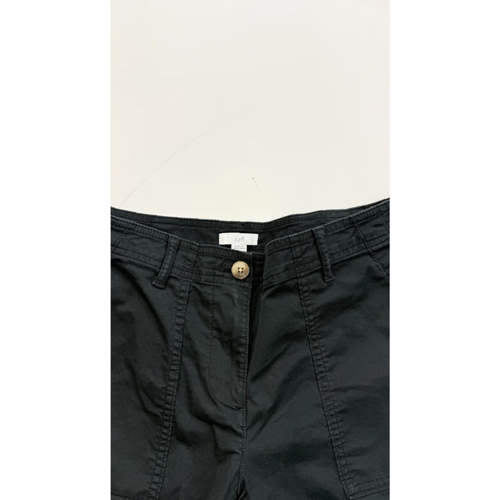 J. Jill J.Jill Pants Womens 4P Black Pima Cotton Crop Cuffed Straight Leg Twill Casual Size 27" / US 4 / IT 40 - 5 Thumbnail