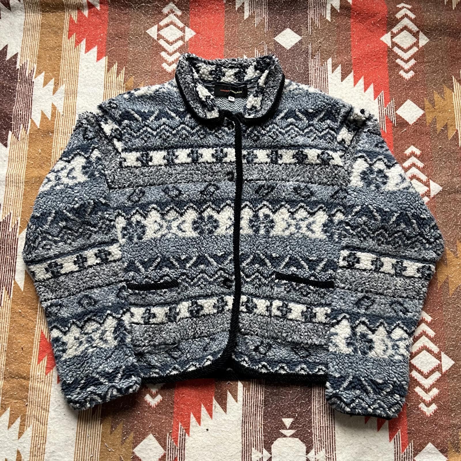 Vintage Vintage Winter Aztec Nature Fleece Deep Pile AOP Jacket Size M / US 6-8 / IT 42-44 - 1 Thumbnail