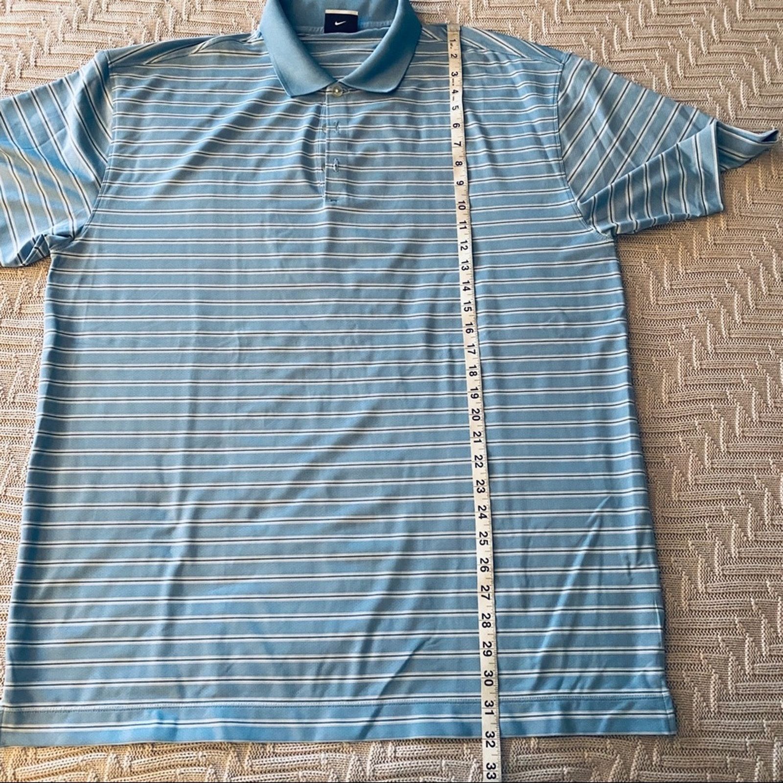 Nike Nike light blue striped short sleeve polo Size US XL / EU 56 / 4 - 5 Thumbnail