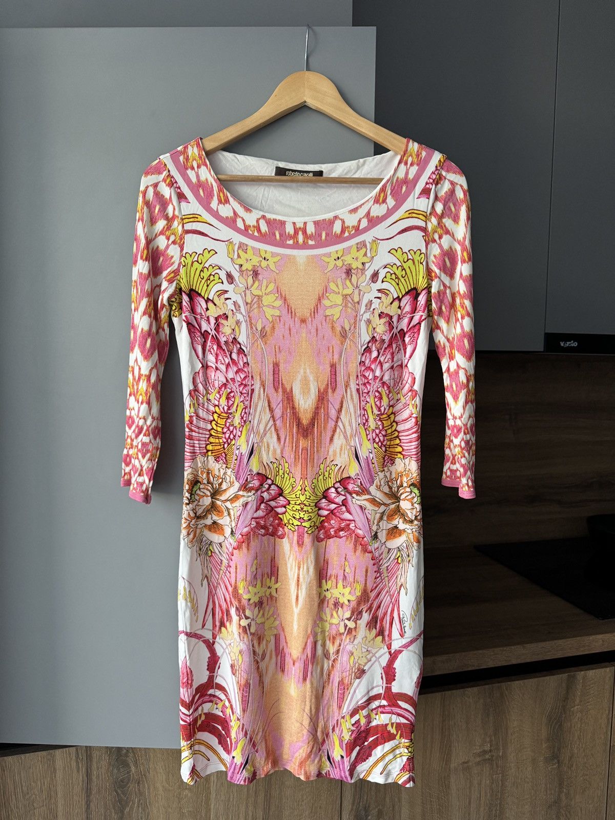 Roberto Cavalli ROBERTO CAVALLI Multicolor Floral Long Sleeve Bodycon Dress Size M / US 6-8 / IT 42-44 - 1 Thumbnail