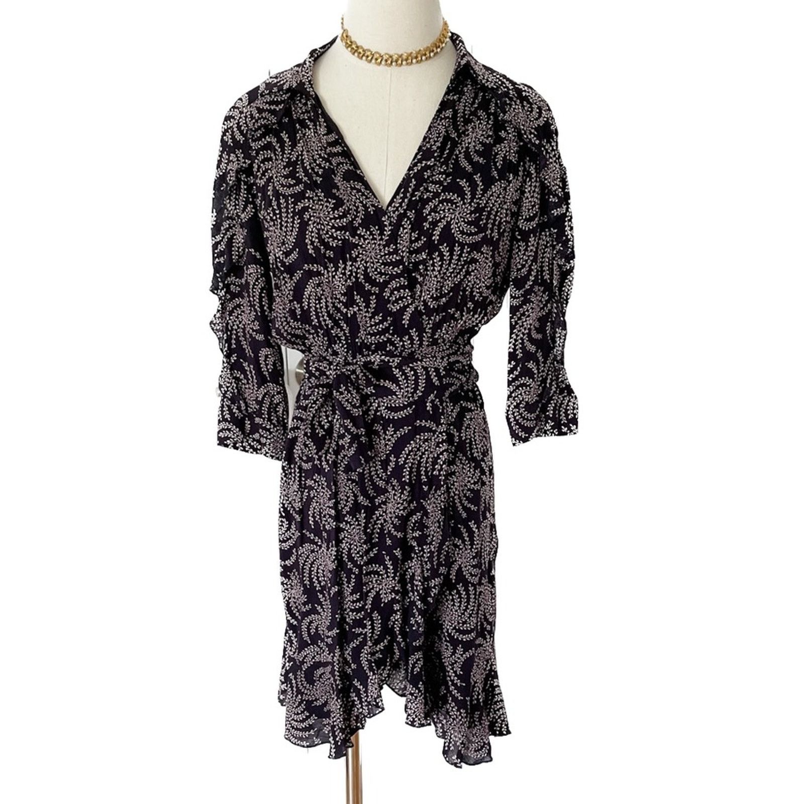 ba&sh Ba&sh Corazon Ruffle Wrap Mini Dress Floral Size XS Size XS / US 0-2 / IT 36-38 - 15 Thumbnail