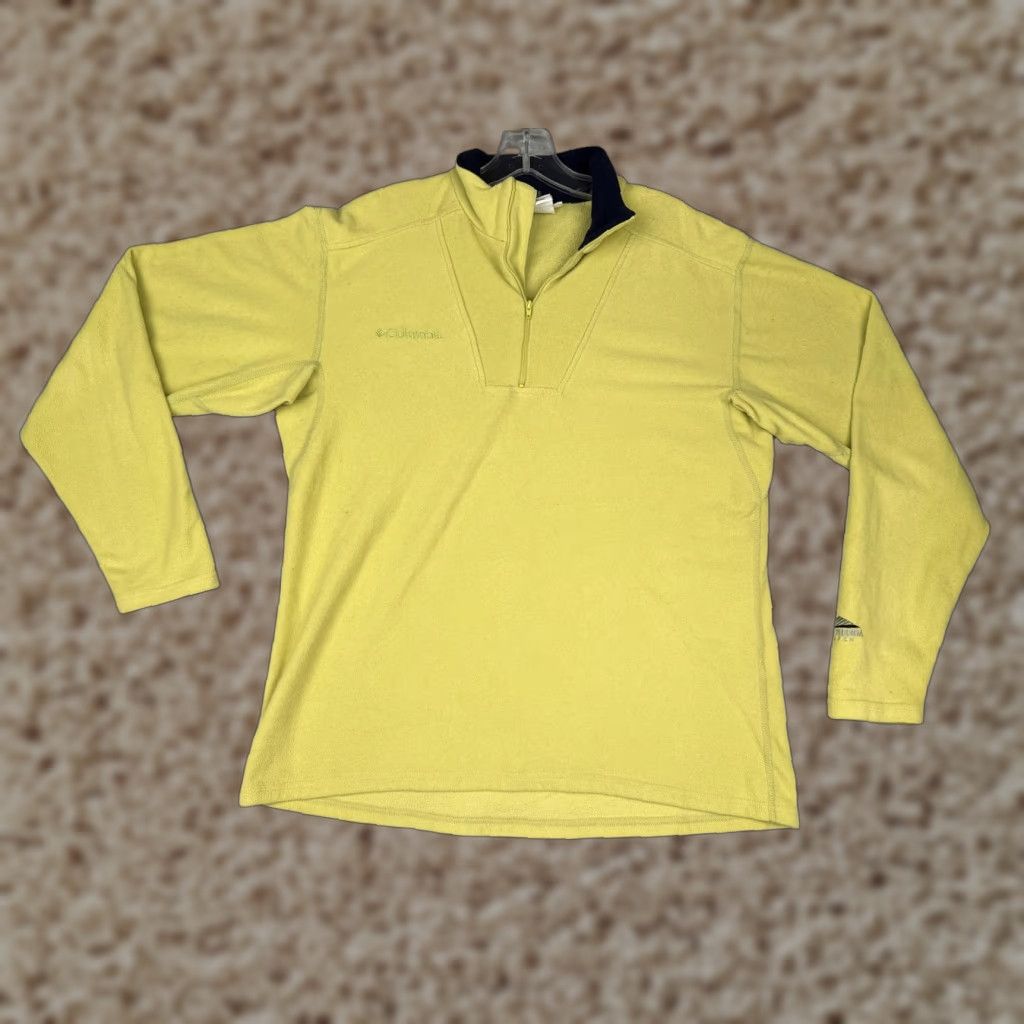 Vintage VINTAGE Columbia Pullover Womens Large Yellow Fleece Omni-Therm Outdoor Poly Shirt Mock Neck 1/4 Zip Hiking Men/Women Size L / US 10 / IT 46 - 1 Thumbnail