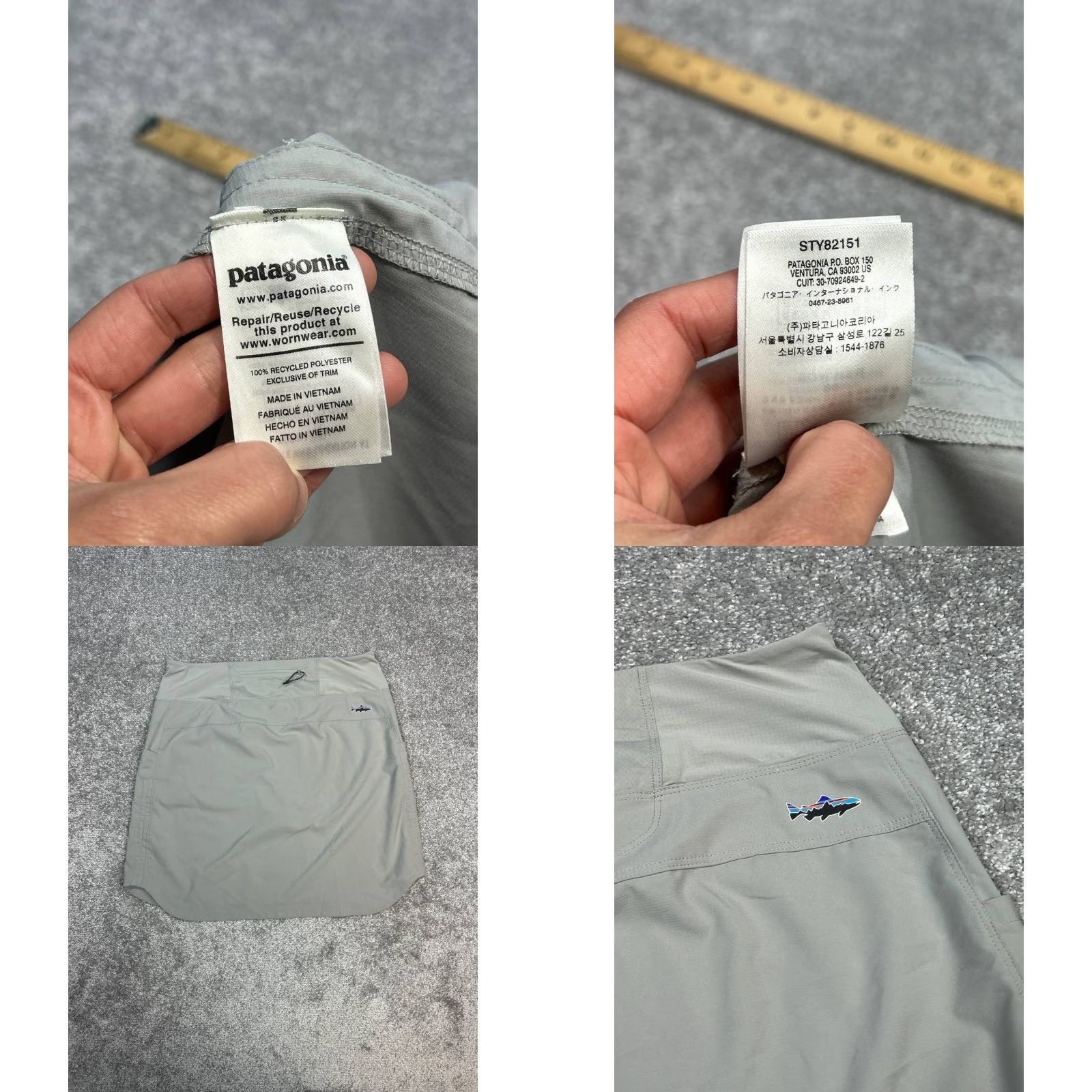 Patagonia Patagonia Tech Skirt Skort Womens Medium Gray Fitz Roy Trout Fishing Hiking Skirt Women Activewear Short Breathable Comfort Stretch Golf Hiking Tennis Size 32" / US 10 / IT 46 - 9 Thumbnail