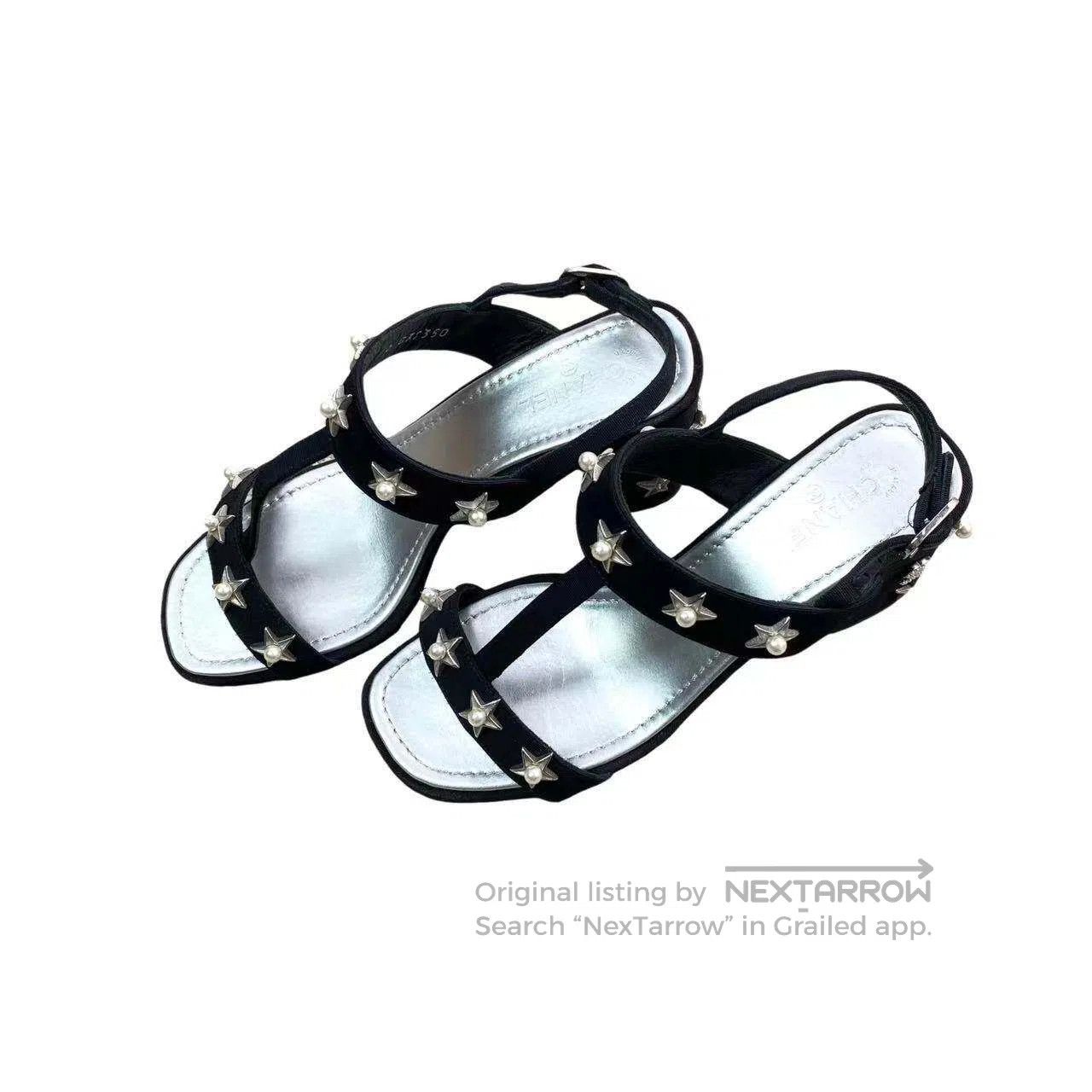 Chanel Chanel Classic star pearl block heeled sandals| Size US 4.5 / IT 34.5 - 1 Thumbnail