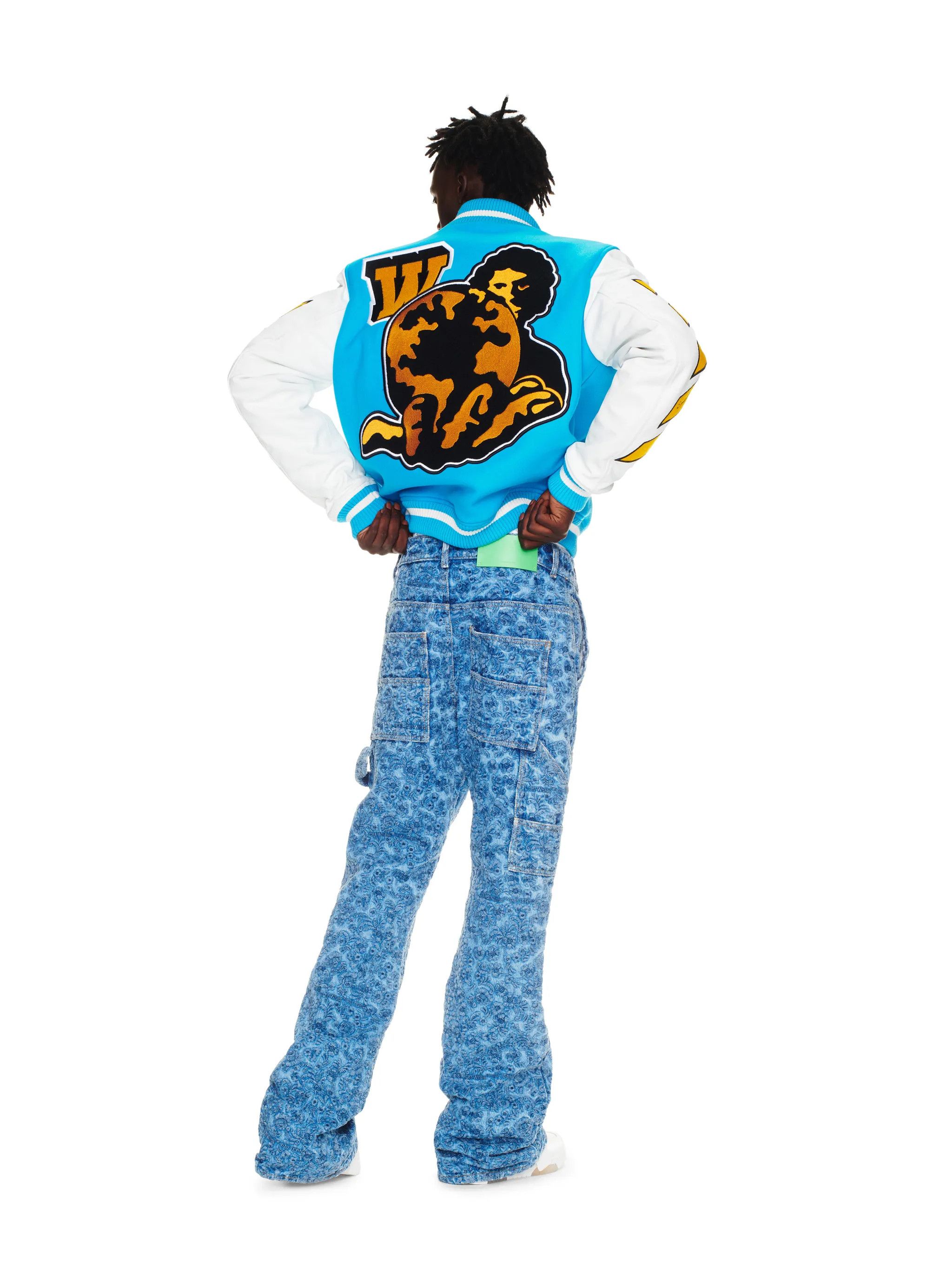 Off-White Off-White Flowers Embroidered Denim Flare Carpenter Pants Size US 31 - 4 Thumbnail